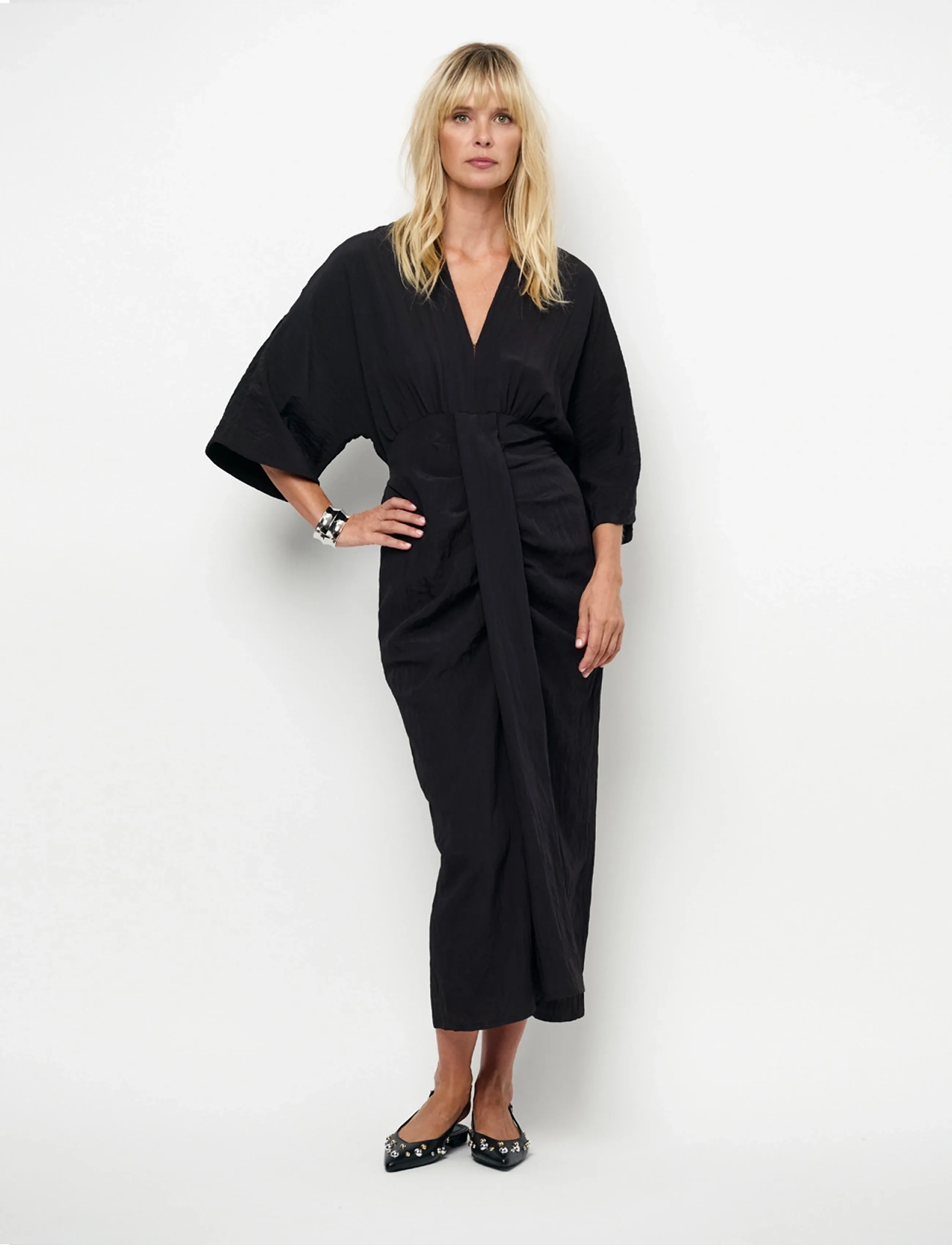 Dante6 Dante6-Bradshaw pleated long dress - Nyheder - RAVEN / black