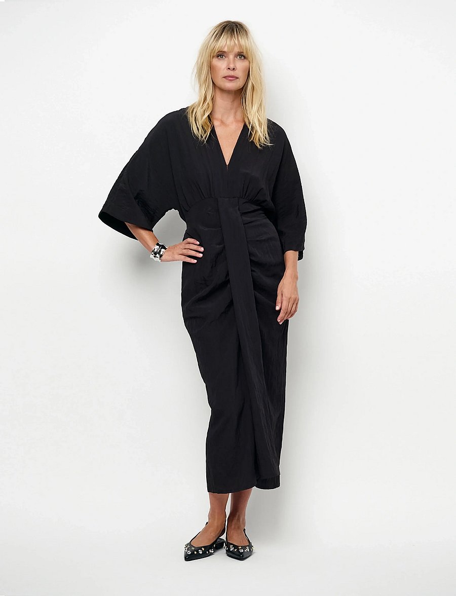 Dante6 - Dante6-Bradshaw pleated long dress - garas kleitas - raven - 0