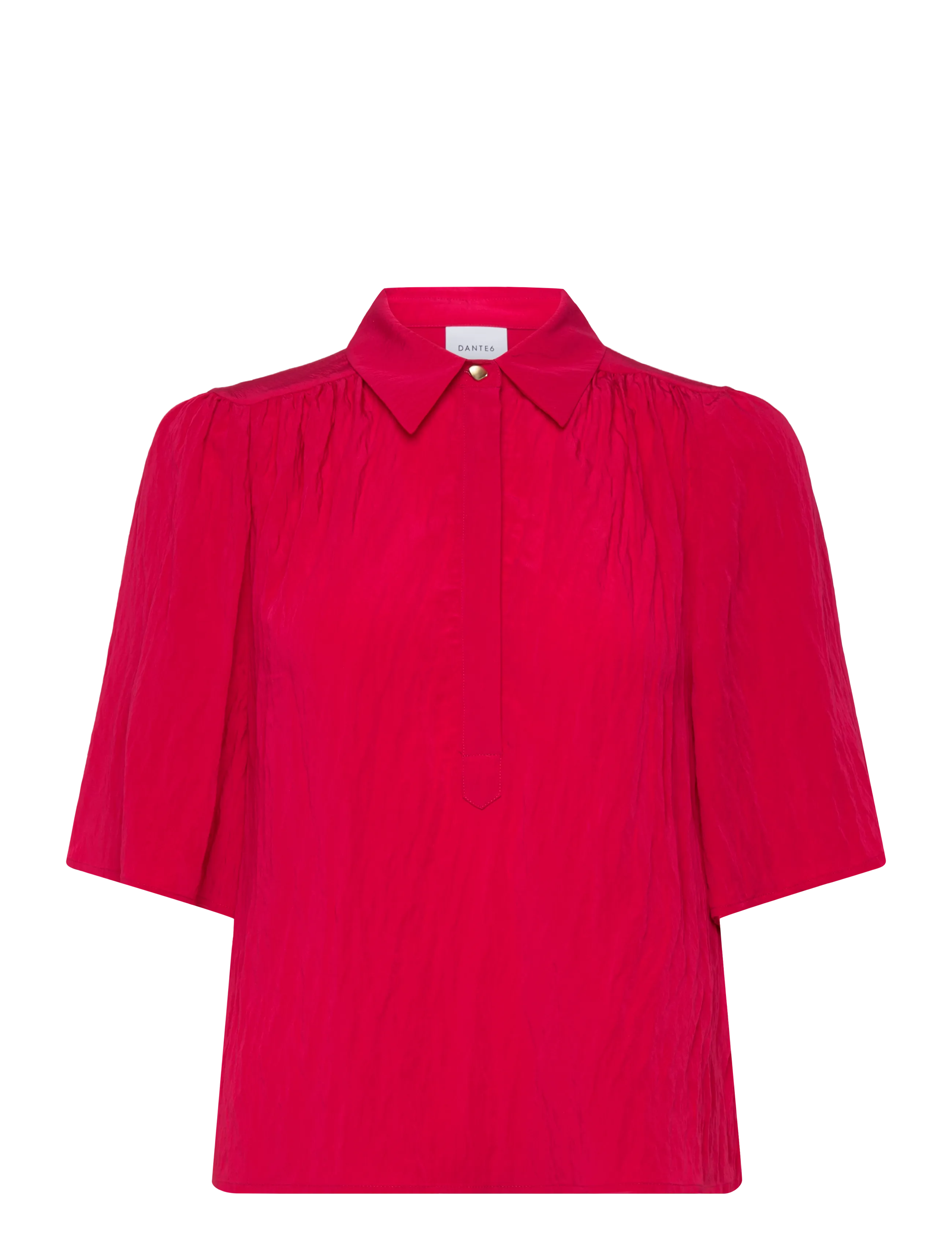 Dante6 Dante6-Devi cropped wide blouse - Dante6 - POMEGRANATE RED / red