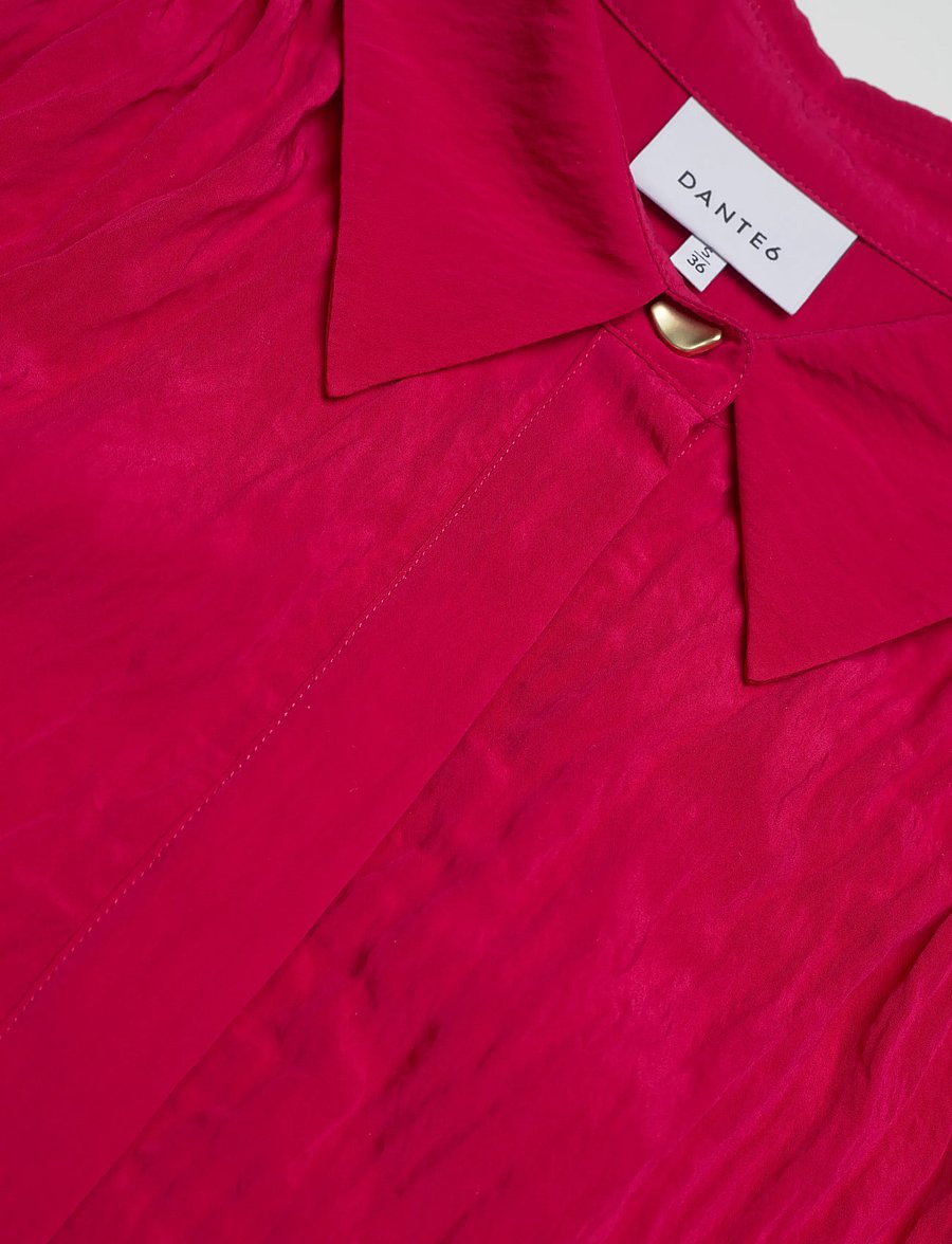 Dante6 - Dante6-Devi cropped wide blouse - nabapluusid - pomegranate red - 5