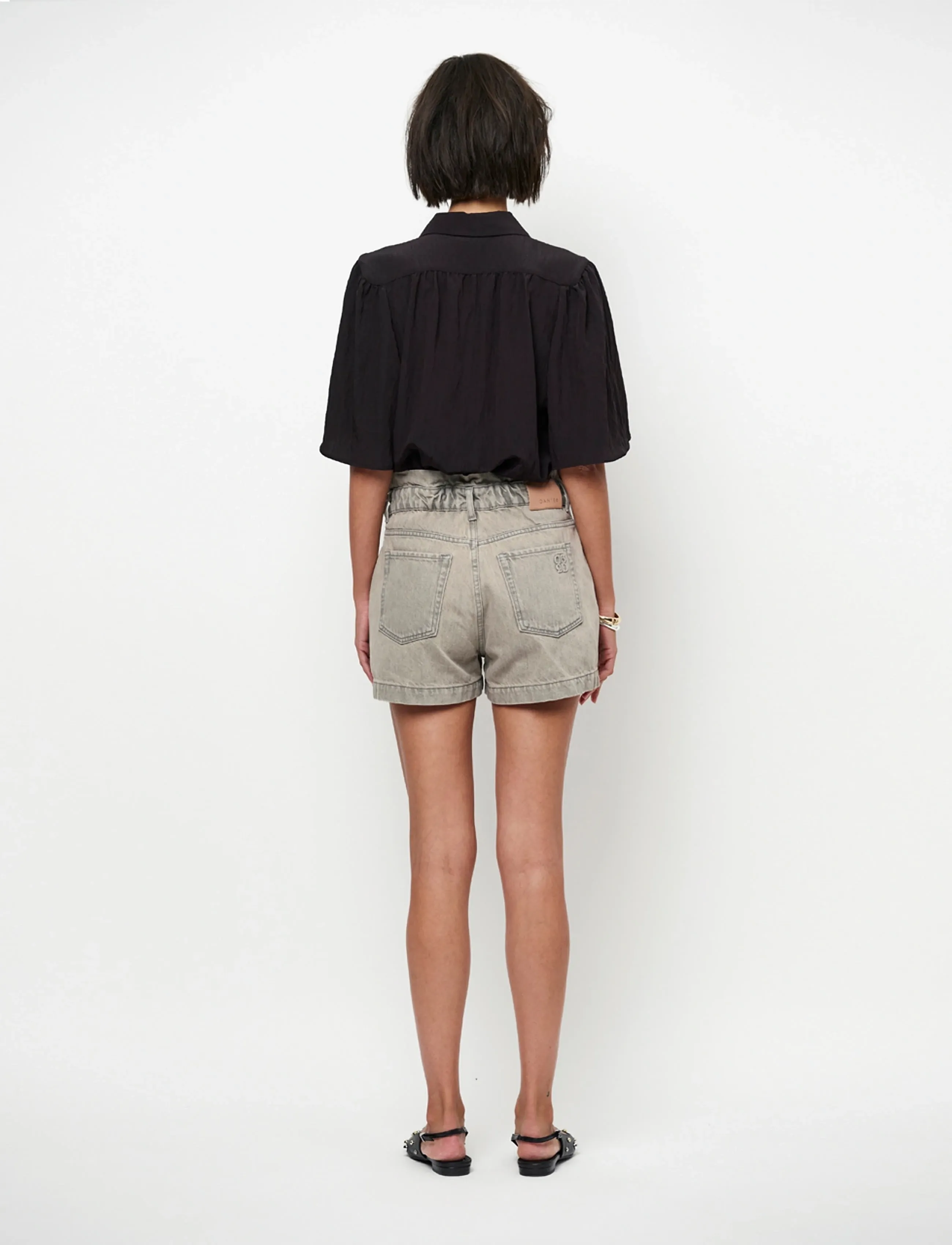 Dante6 - Dante6-Devi cropped wide blouse - crop tops - raven - 4