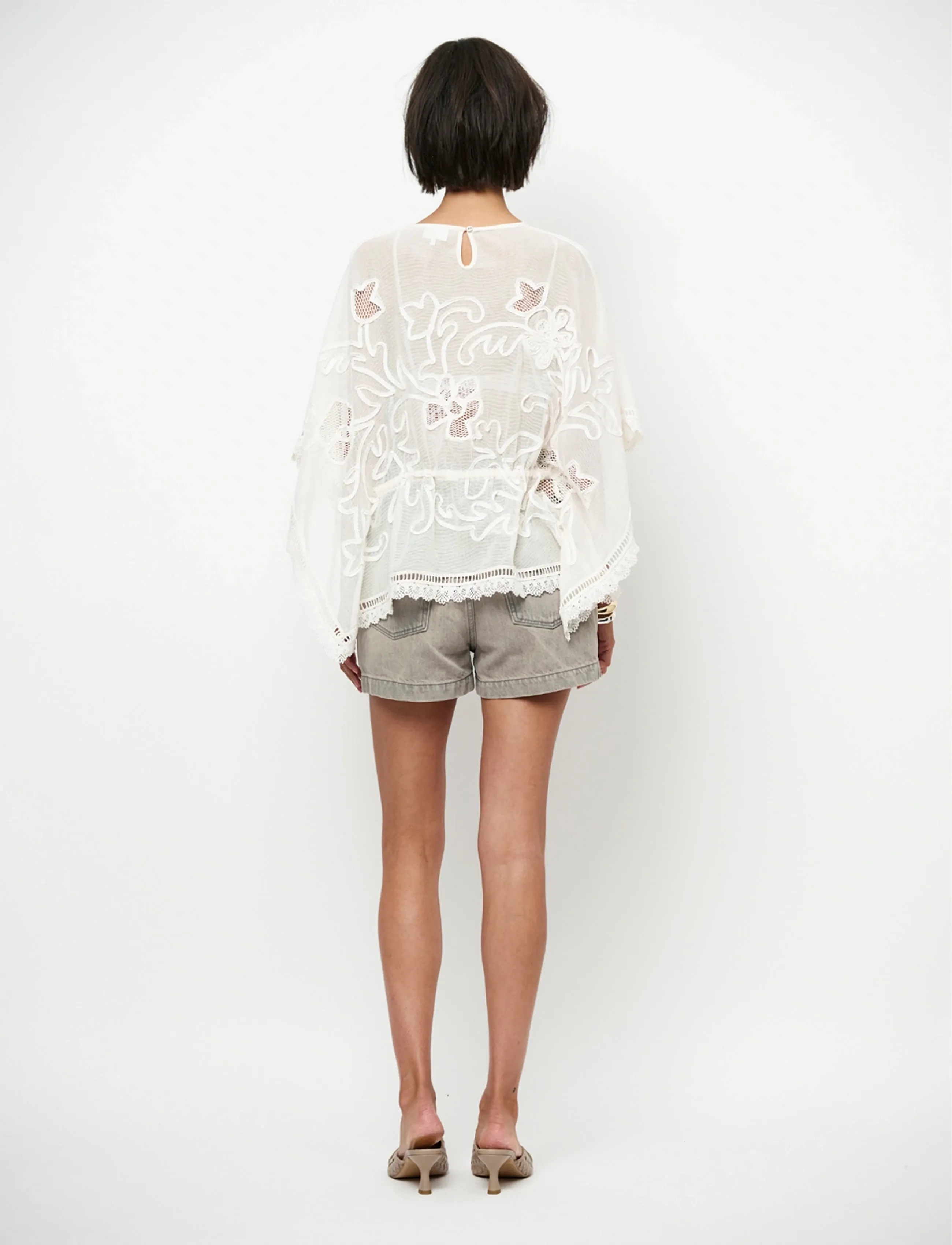 Dante6 Dante6-Olynda Embroidered Mesh Cape-Top blusar dam – bild 3