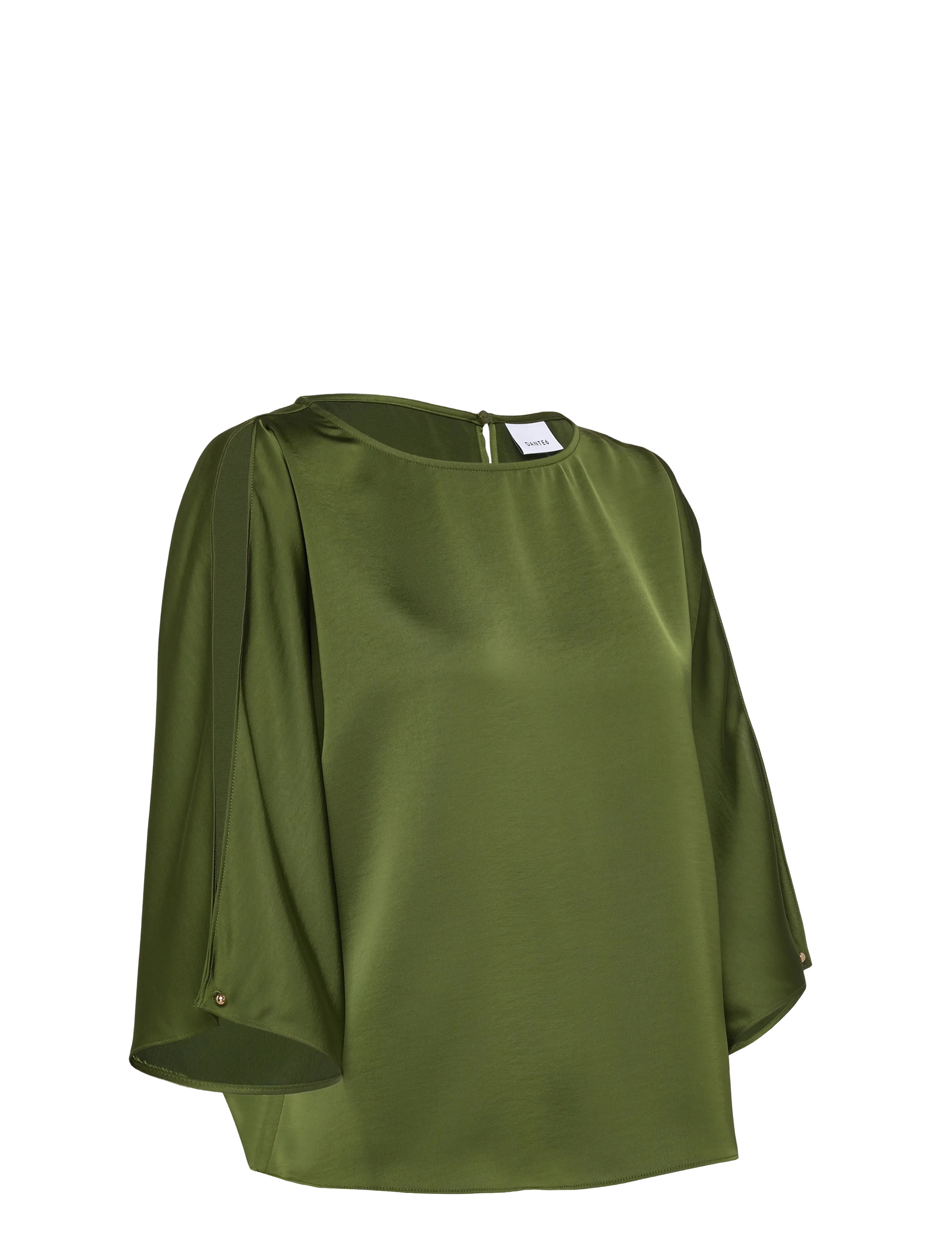 Dante6 - Dante6-Risette flowing satin top - kurzärmelige blusen - basil green - 3