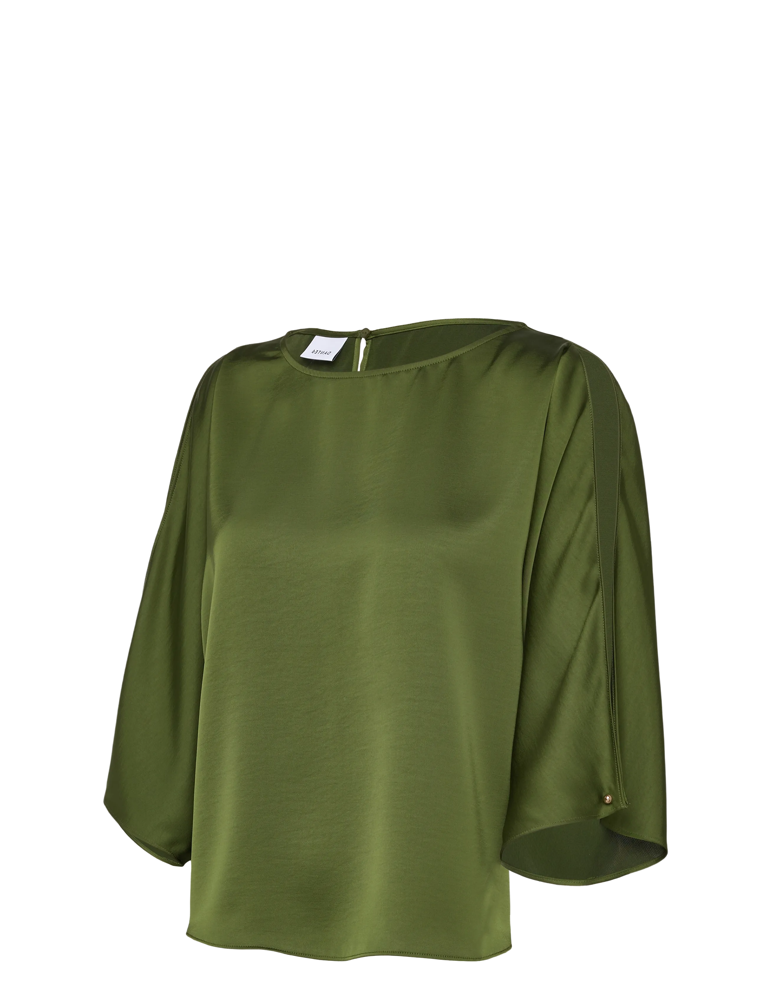 Dante6 - Dante6-Risette flowing satin top - kurzärmelige blusen - basil green - 4