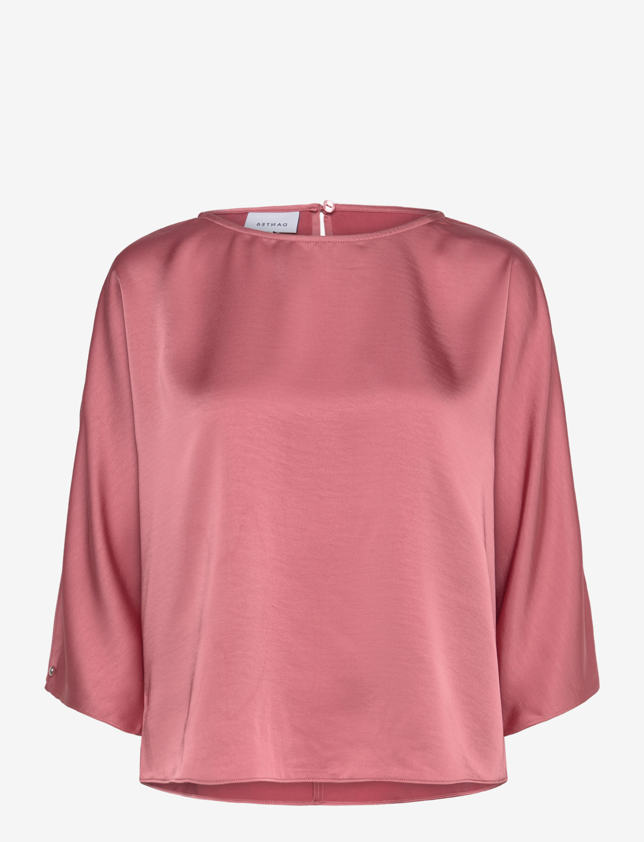 Dante6 - Dante6-Risette flowing satin top - short-sleeved blouses - coral blush - 1