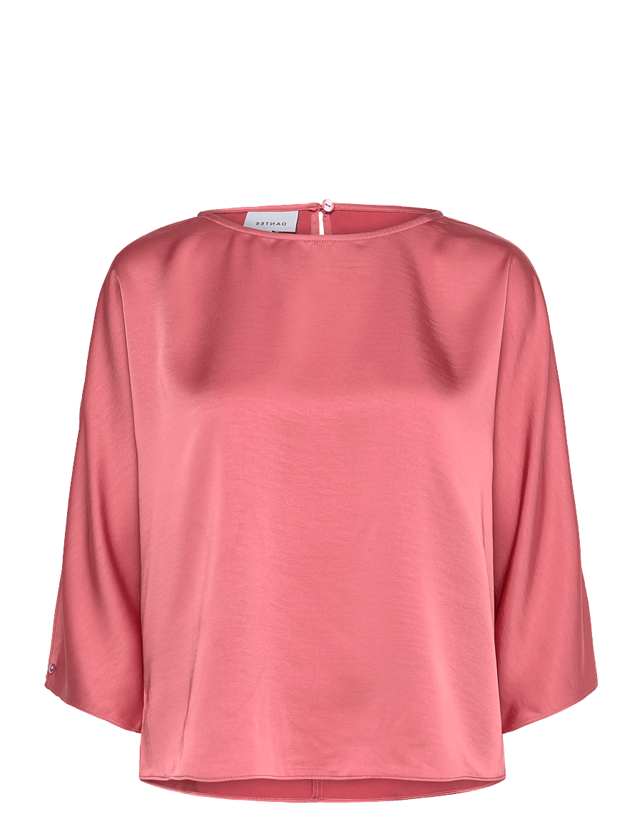 Dante6 - Dante6-Risette flowing satin top - kortærmede bluser - coral blush - 1