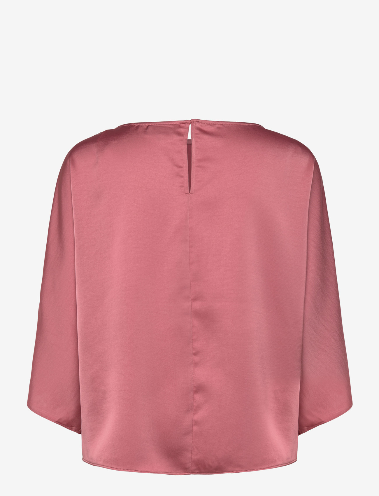 Dante6 - Dante6-Risette flowing satin top - short-sleeved blouses - coral blush - 2
