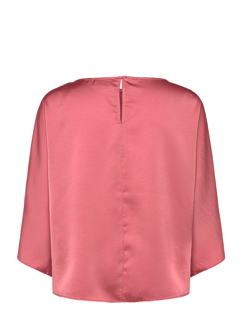 Dante6 - Dante6-Risette flowing satin top - short-sleeved blouses - coral blush - 2