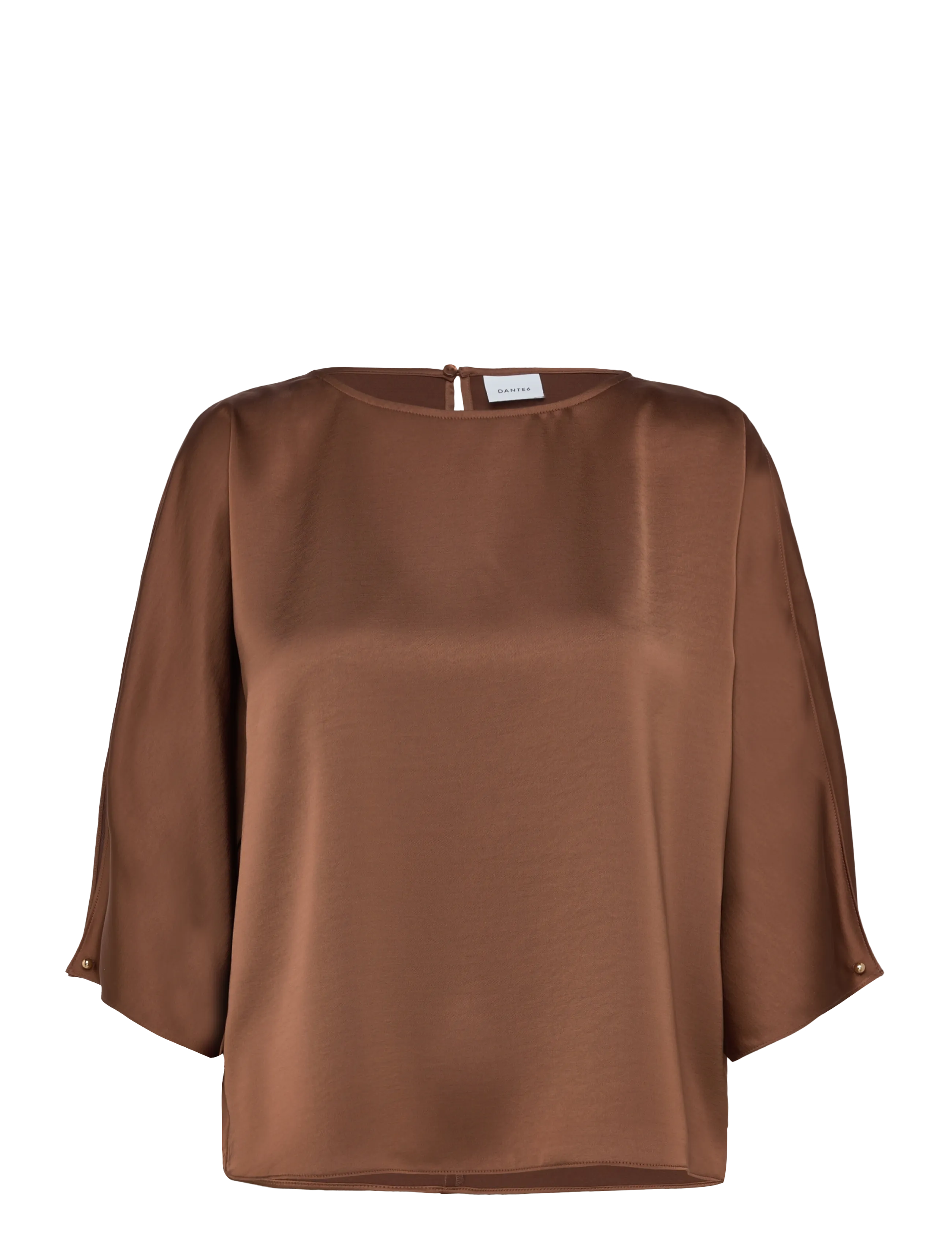 Dante6 Dante6-Risette flowing satin top - Blouses - MOCHA MOUSSE / brown