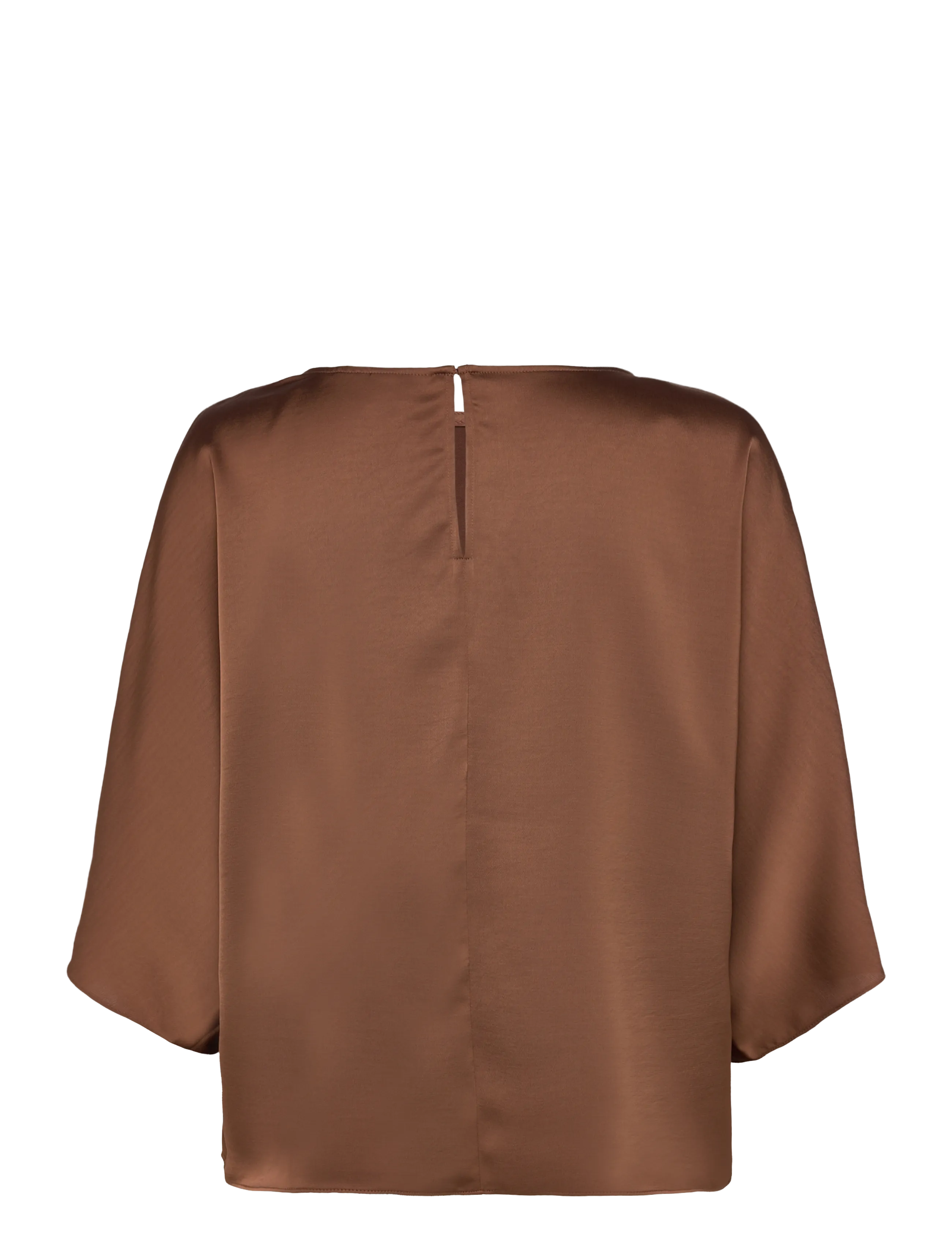Dante6 - Dante6-Risette flowing satin top - kortärmade blusar - mocha mousse - 2