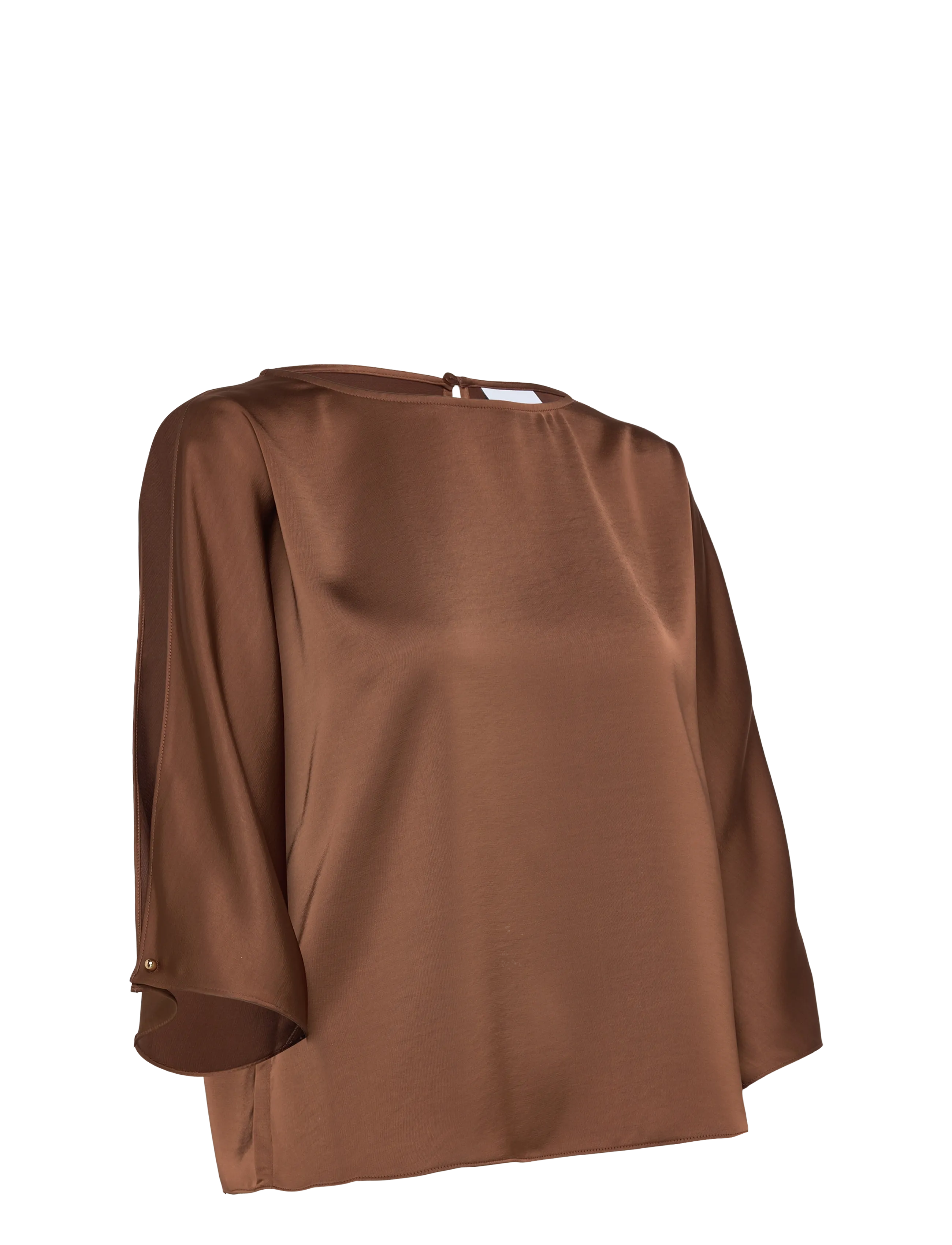 Dante6 - Dante6-Risette flowing satin top - kurzärmelige blusen - mocha mousse - 4