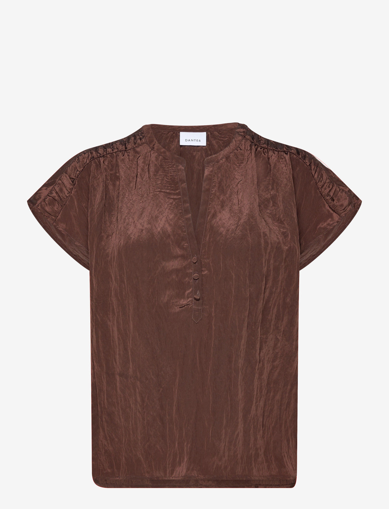 Dante6 - Dante6-Rover detailed top - kurzämlige blusen - chocolate brown - 1