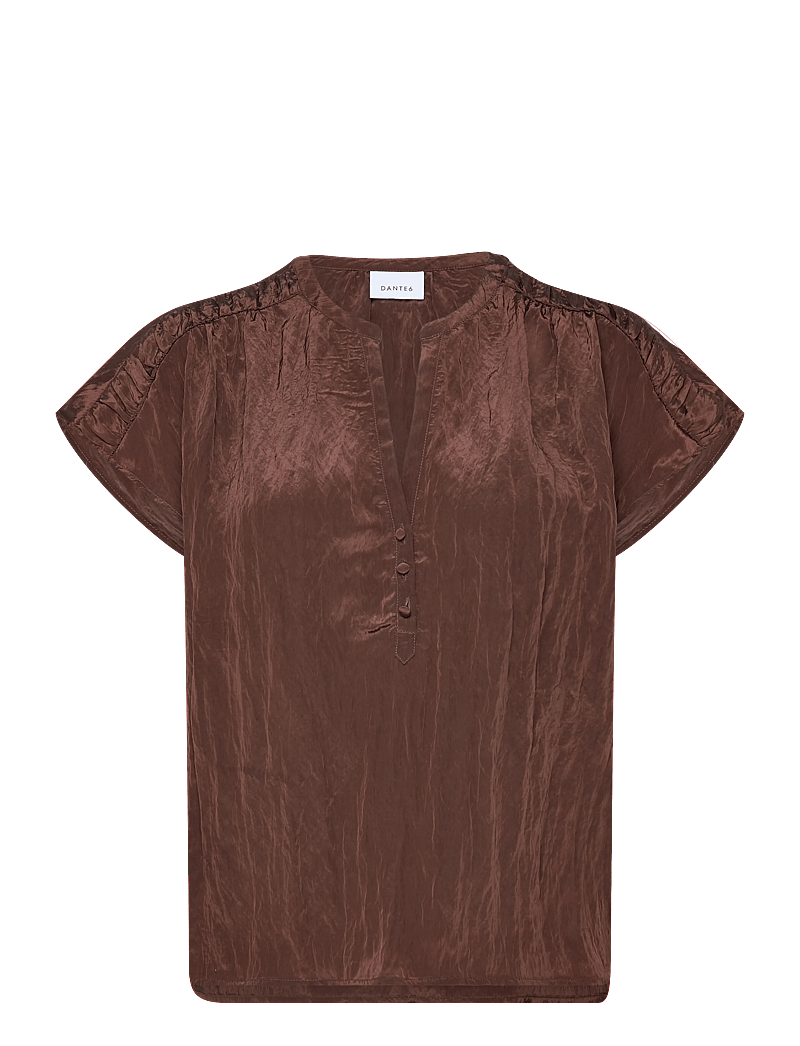 Dante6 - Dante6-Rover detailed top - kurzämlige blusen - chocolate brown - 1
