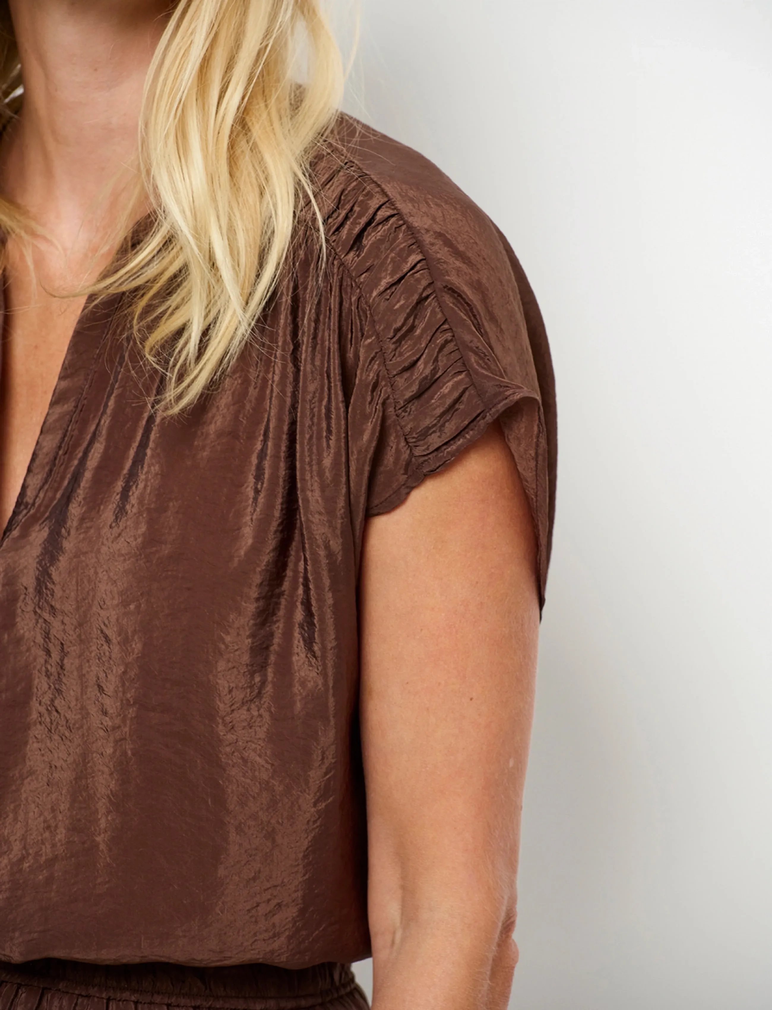 Dante6 - Dante6-Rover detailed top - kurzämlige blusen - chocolate brown - 3