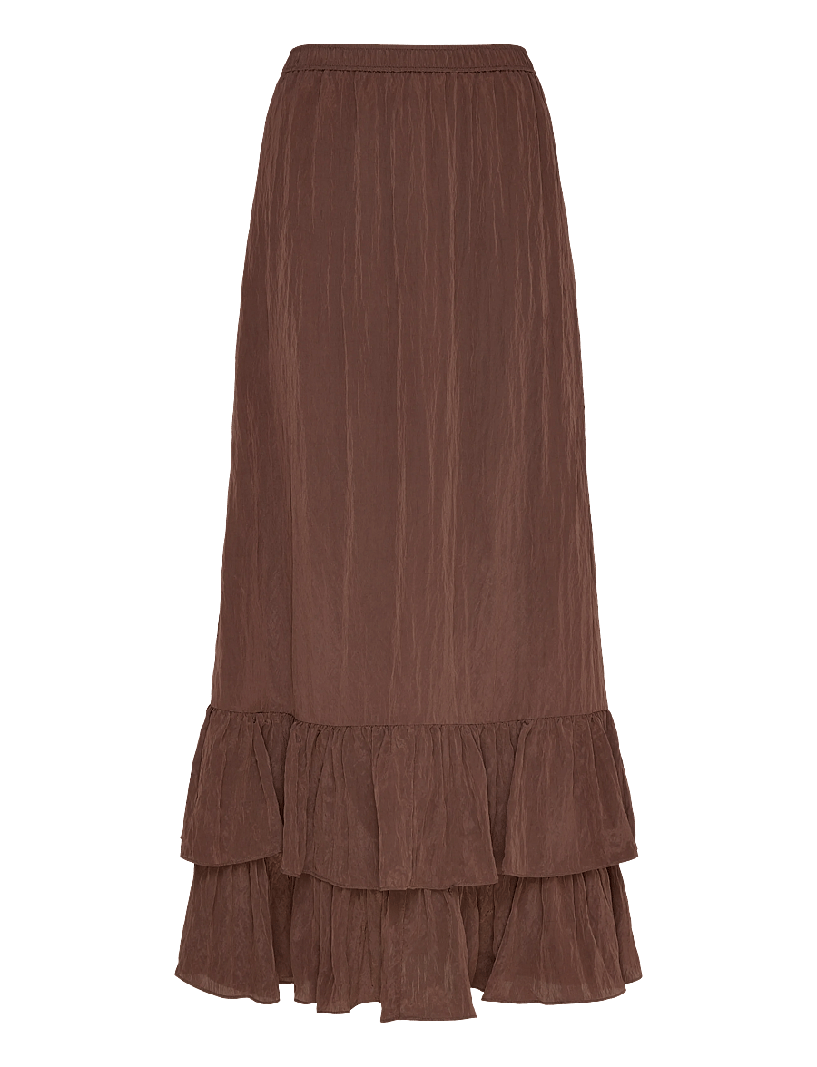 Dante6 - Dante6-Elohim volant maxi skirt - maksiseelikud - chocolate brown - 1
