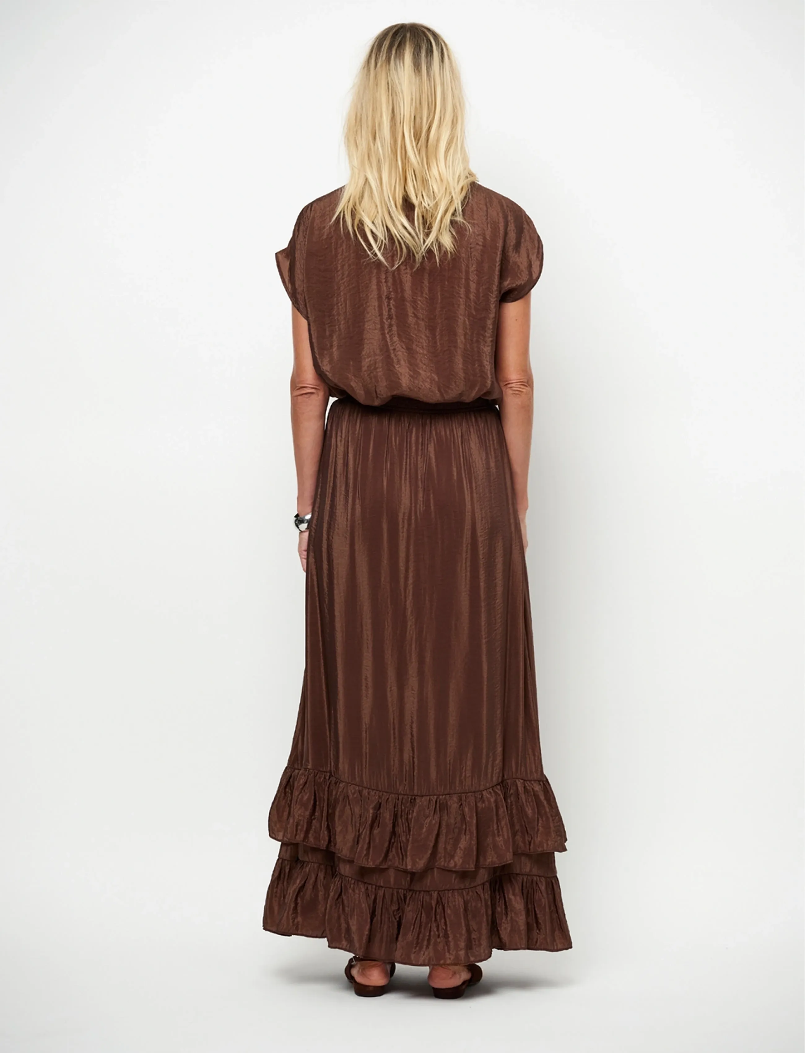 Dante6 - Dante6-Elohim volant maxi skirt - maksiseelikud - chocolate brown - 4