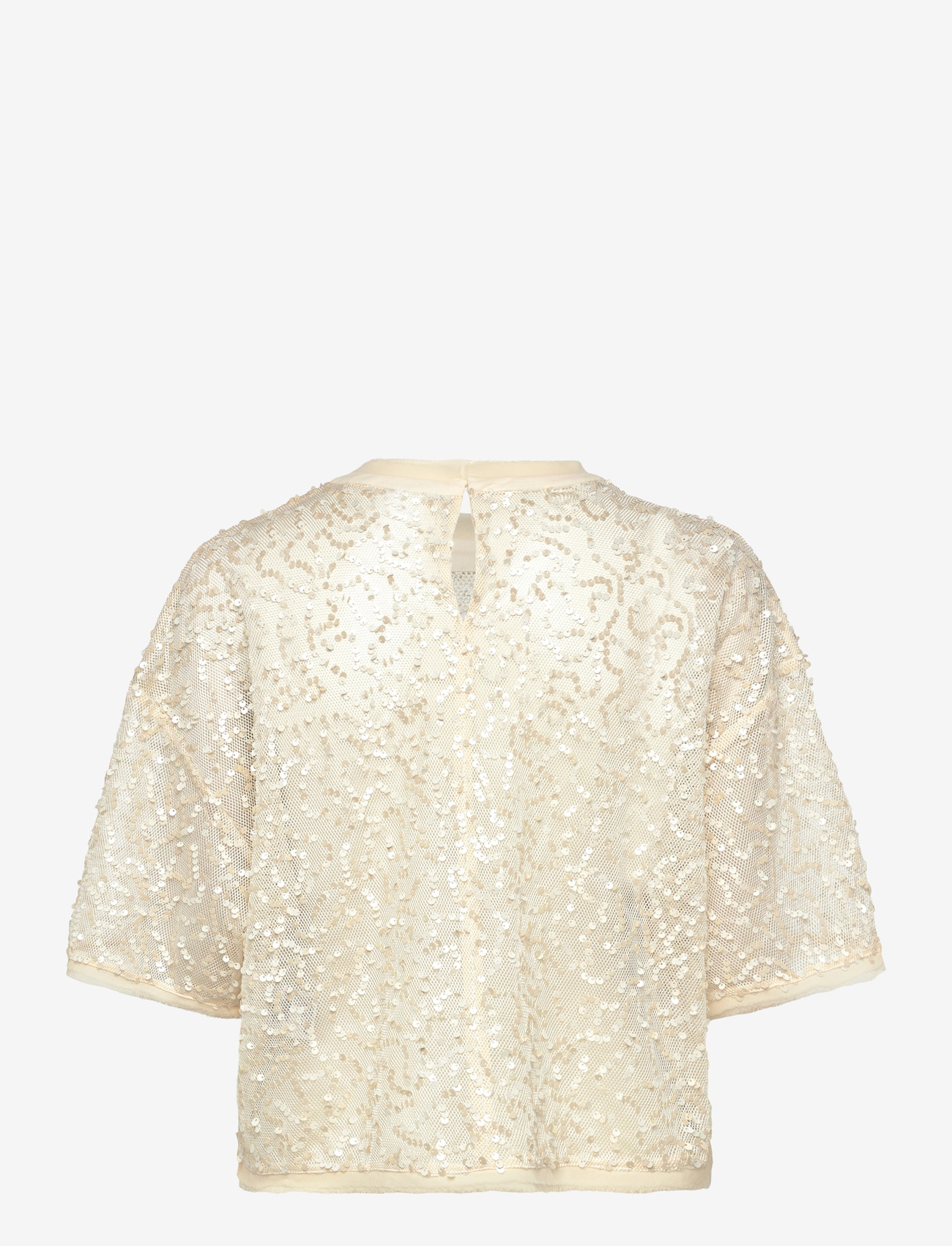 Dante6 - Dante6-Zaira sequins net top - kortærmede bluser - butter cream - 2