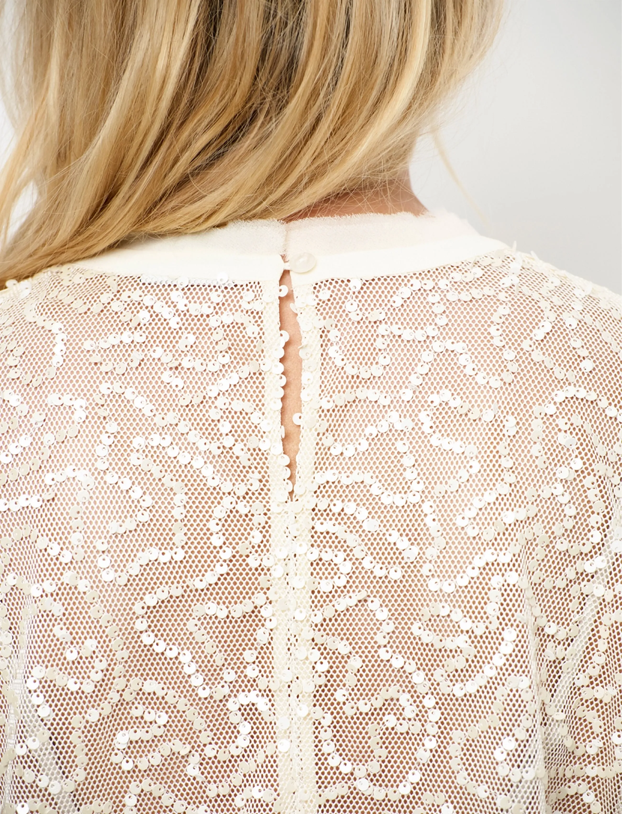 Dante6 - Dante6-Zaira sequins net top - lühikeste varrukatega pluusid - butter cream - 3