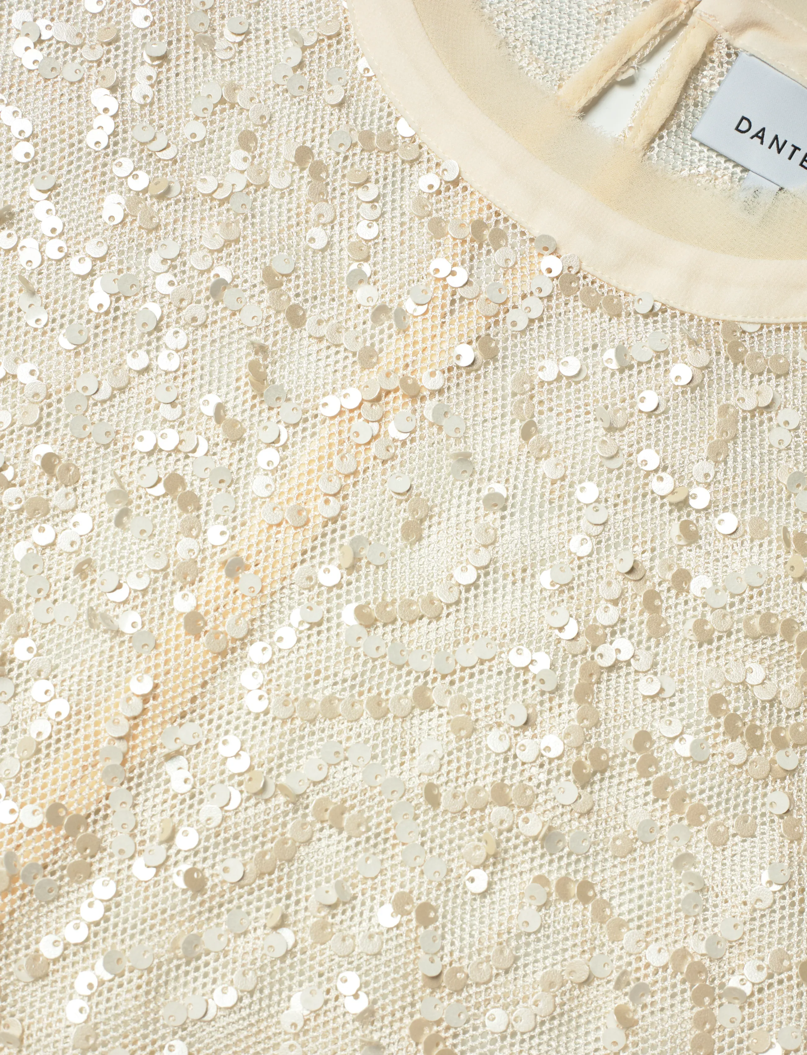 Dante6 - Dante6-Zaira sequins net top - lühikeste varrukatega pluusid - butter cream - 5