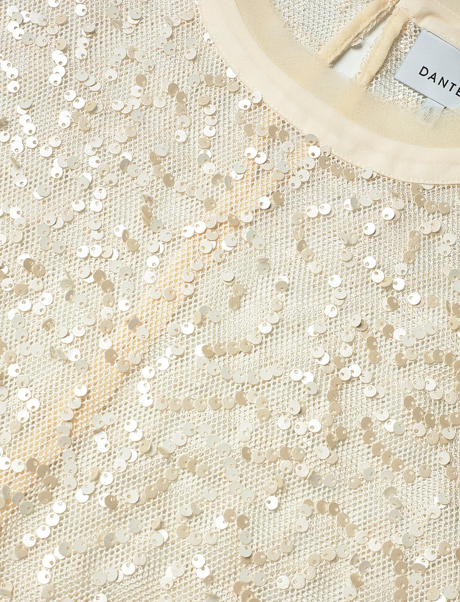 Dante6 - Dante6-Zaira sequins net top - lühikeste varrukatega pluusid - butter cream - 5