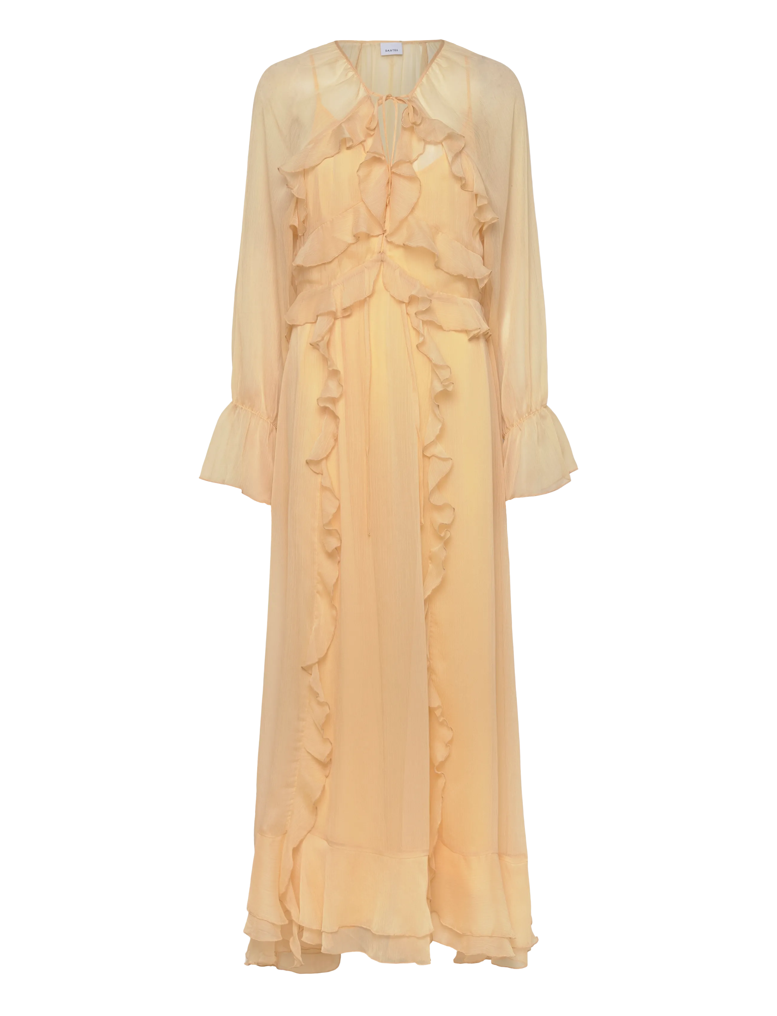 DANTE6 Dante6-Elivia Chiffon Maxi Kleid Gelb - 40 - Damen