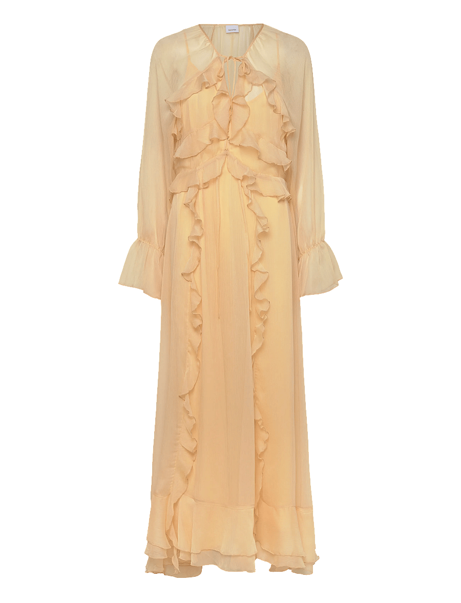 Dante6 - Dante6-Elivia chiffon maxi dress - maxi kjoler - butter yellow - 1