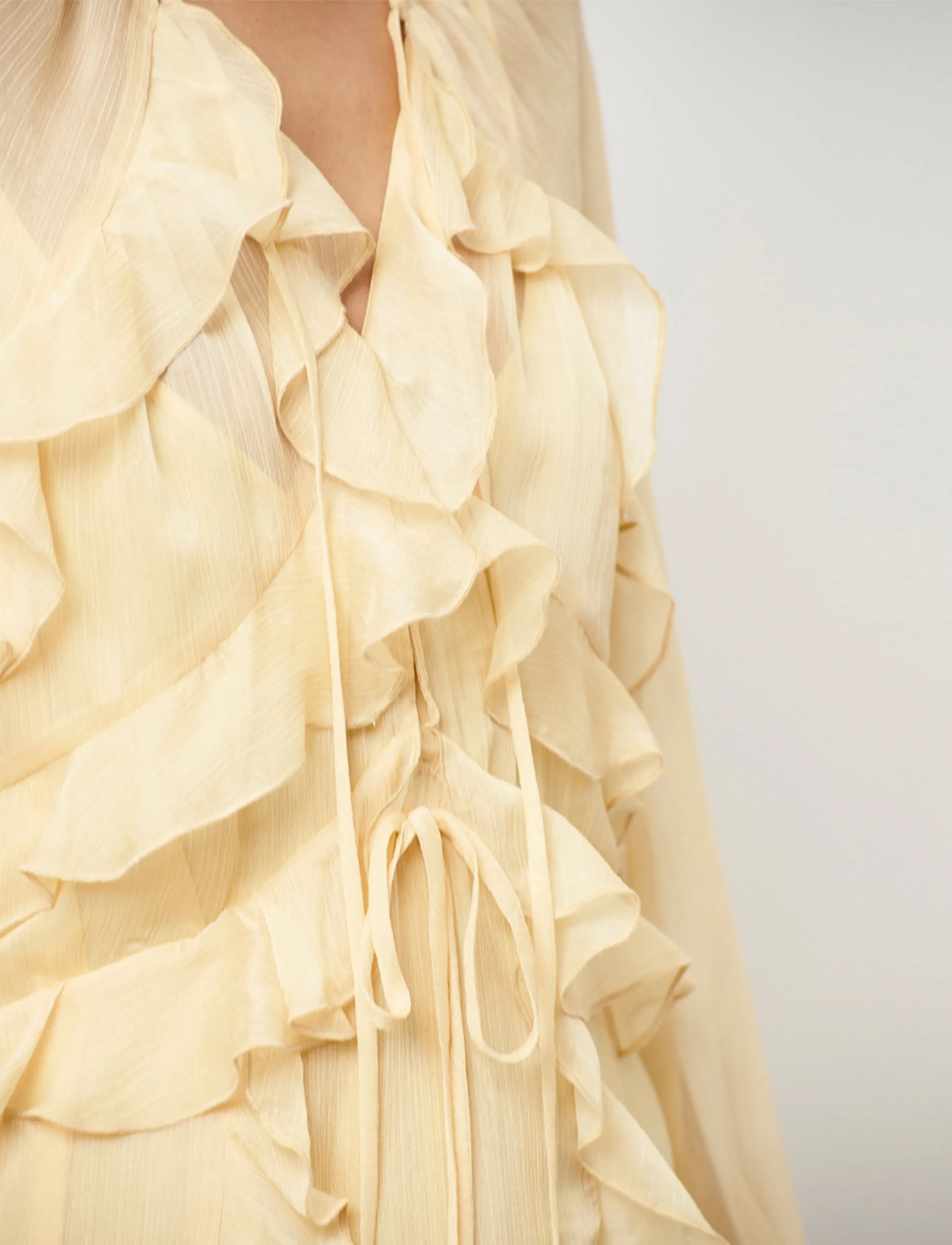 Dante6 - Dante6-Elivia chiffon maxi dress - maxi kjoler - butter yellow - 4