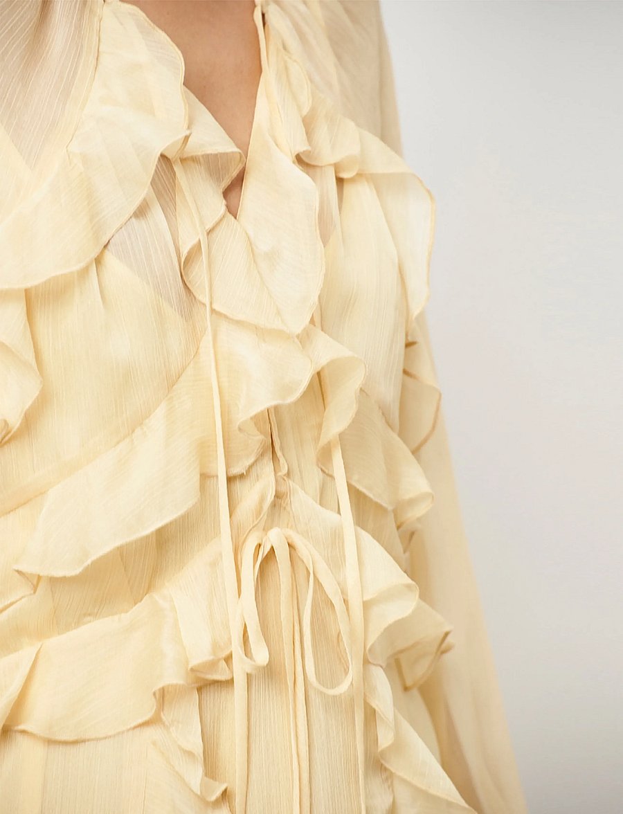 Dante6 - Dante6-Elivia chiffon maxi dress - maxi kjoler - butter yellow - 4