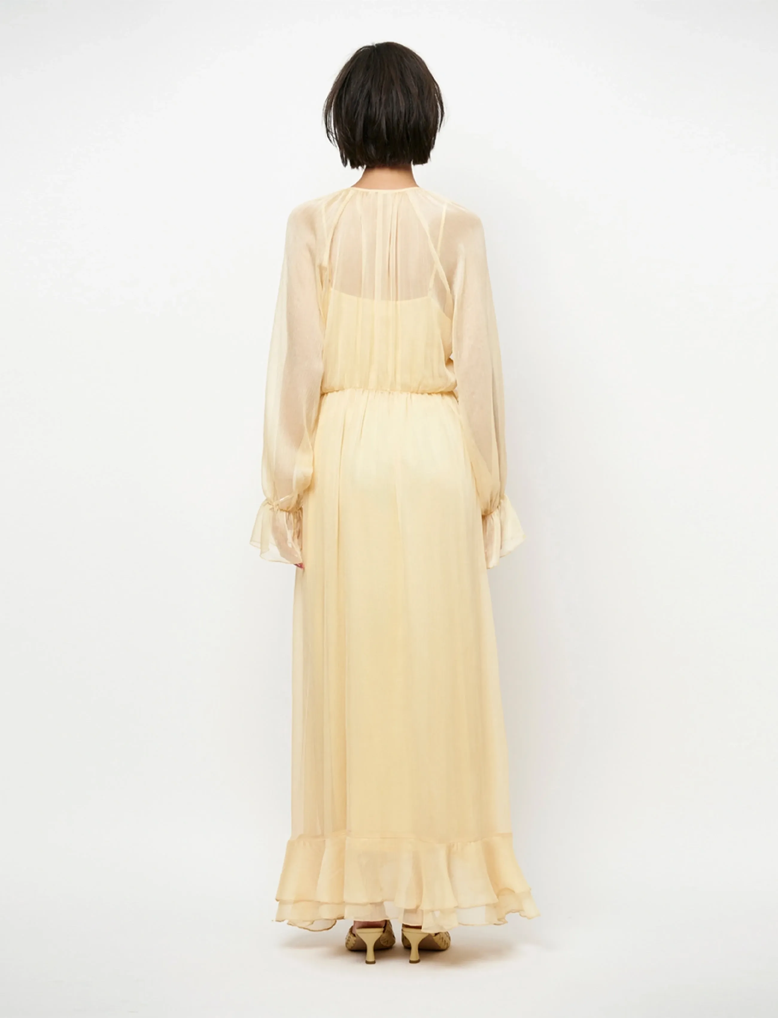 Dante6 - Dante6-Elivia chiffon maxi dress - maxi kjoler - butter yellow - 5