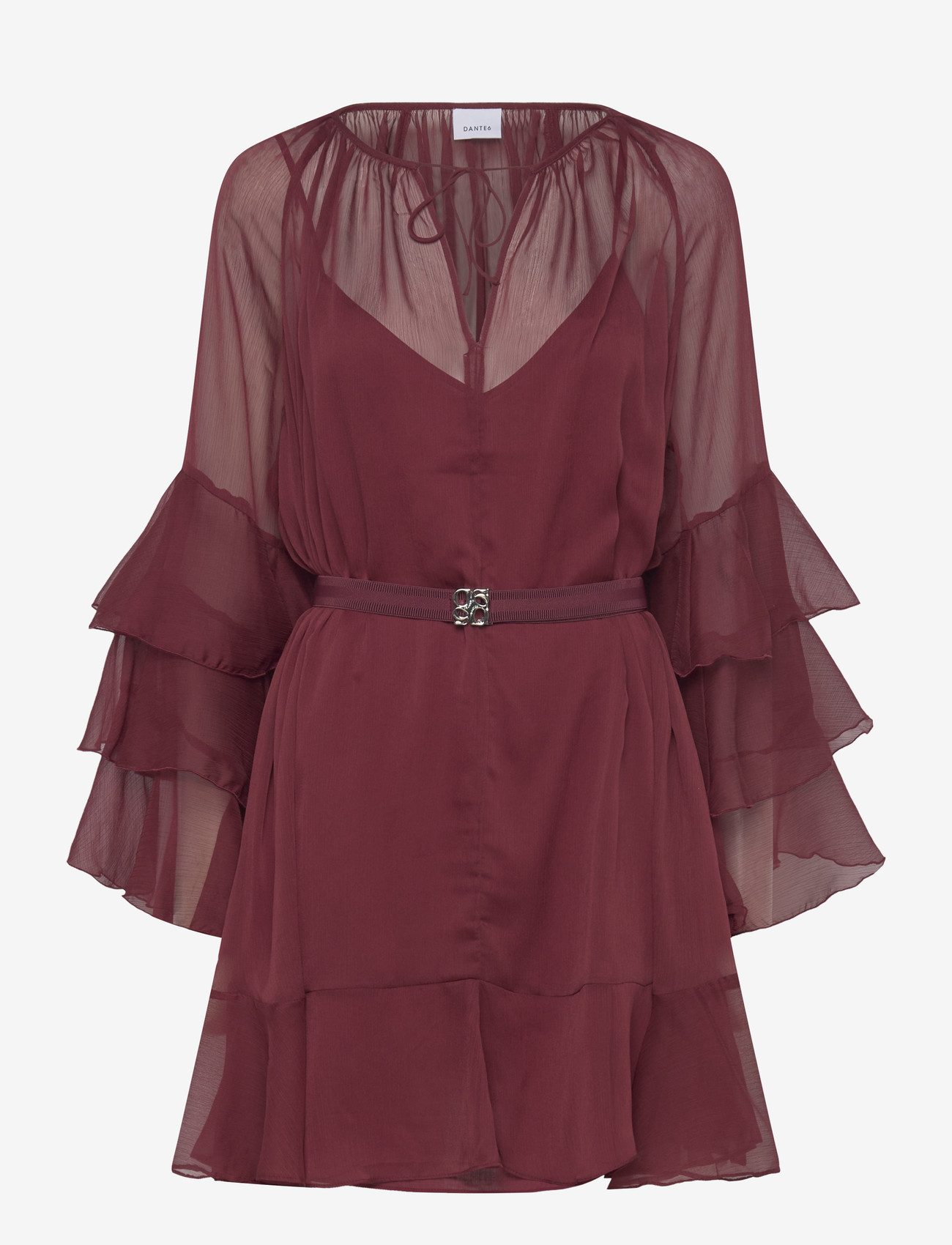 Dante6 - Dante6-Solstice boho chiffon short dress - cocktailkjoler - berry red - 1