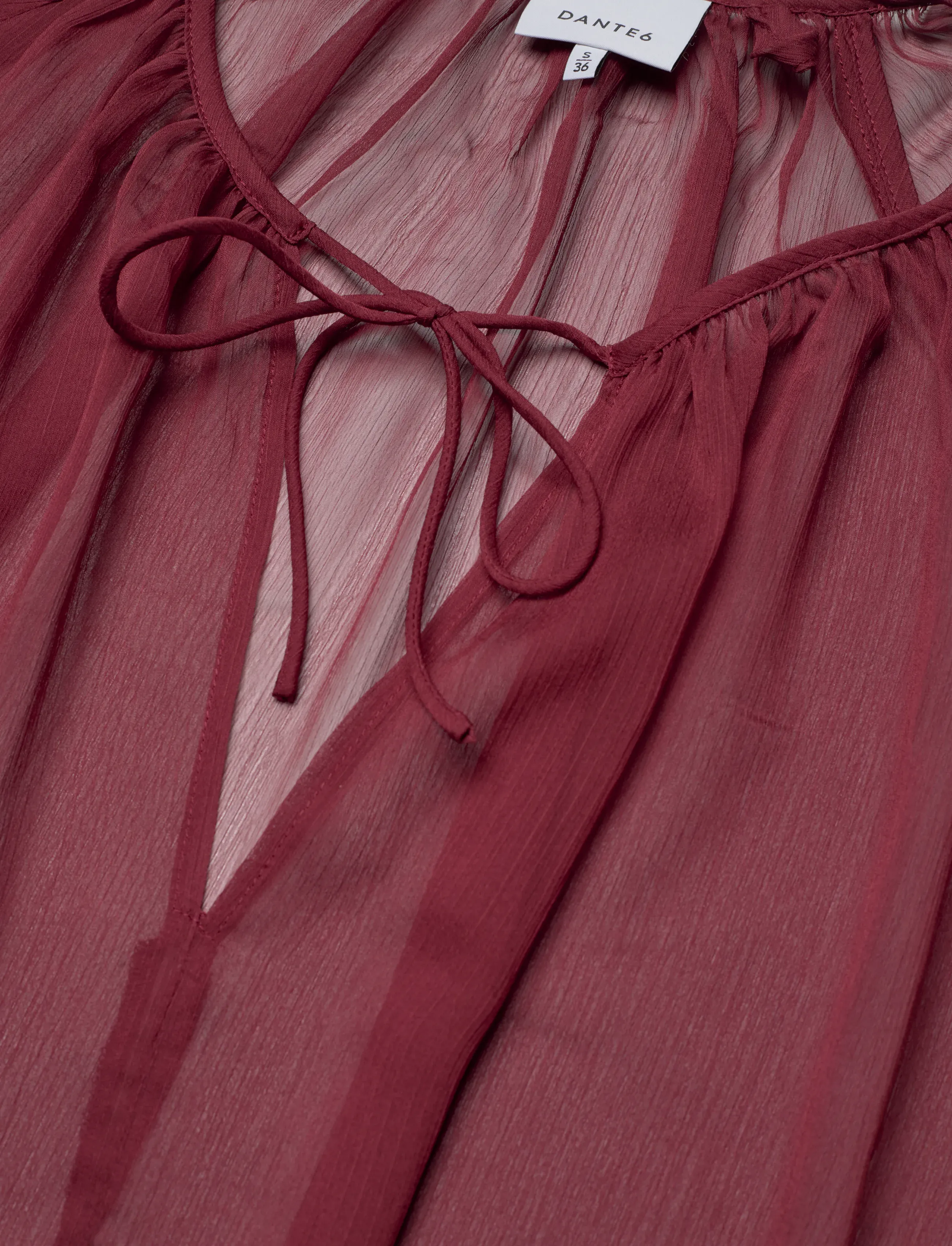 Dante6 - Dante6-Solstice boho chiffon short dress - cocktail dresses - berry red - 5