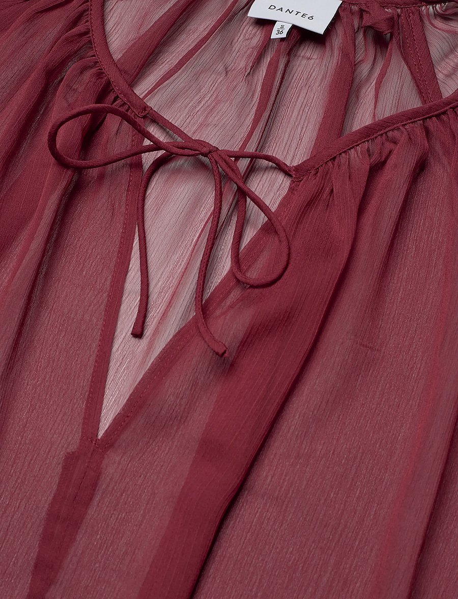Dante6 - Dante6-Solstice boho chiffon short dress - kokteilkjólar - berry red - 5