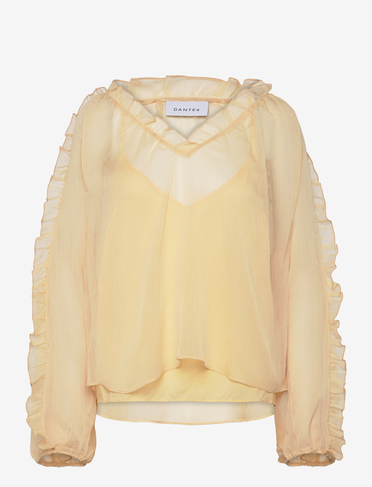 Dante6 - Dante6-Harmony boho chiffon top - langærmede bluser - butter yellow - 1