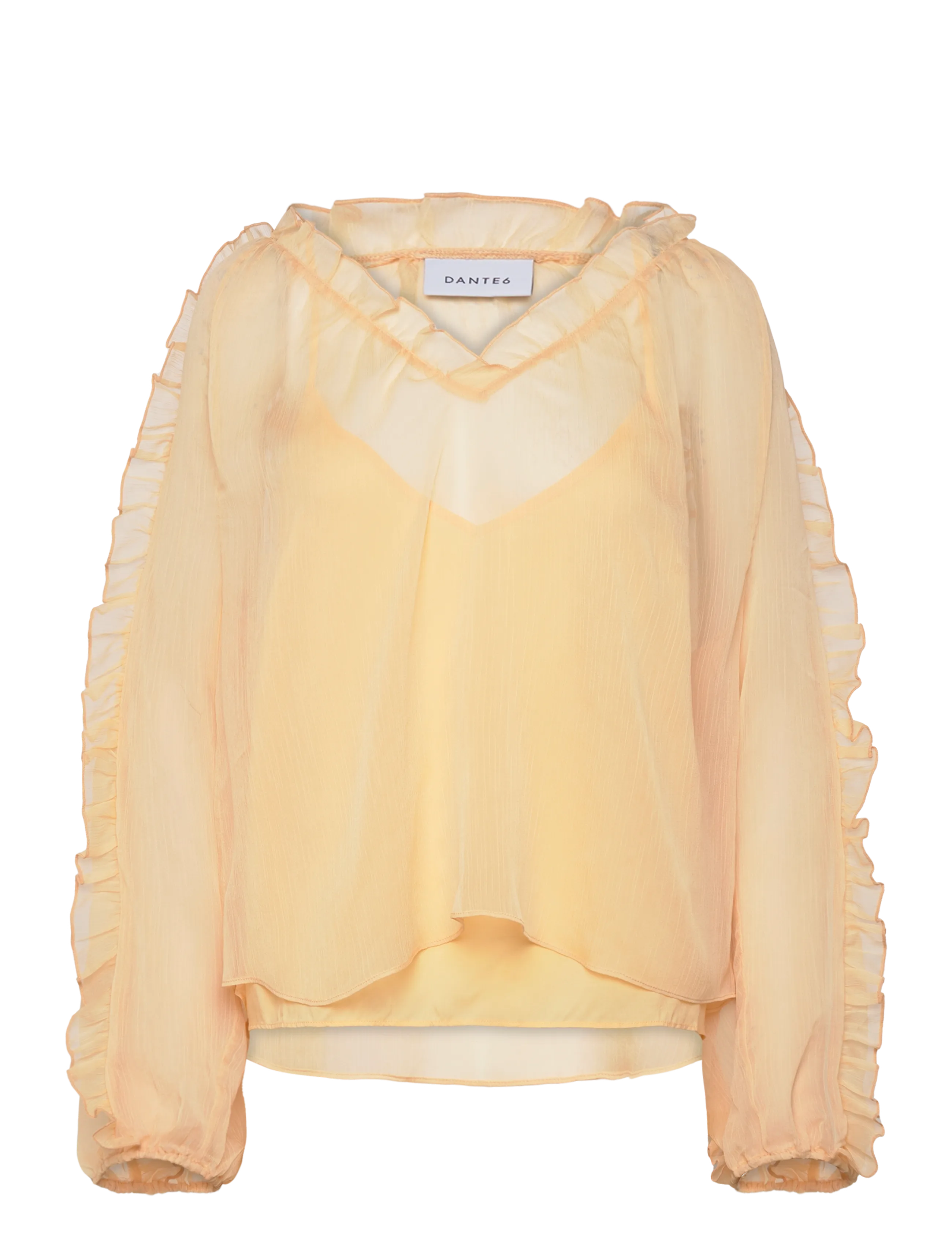 Dante6 Dante6-Harmony boho chiffon top - Tøj - BUTTER YELLOW / yellow