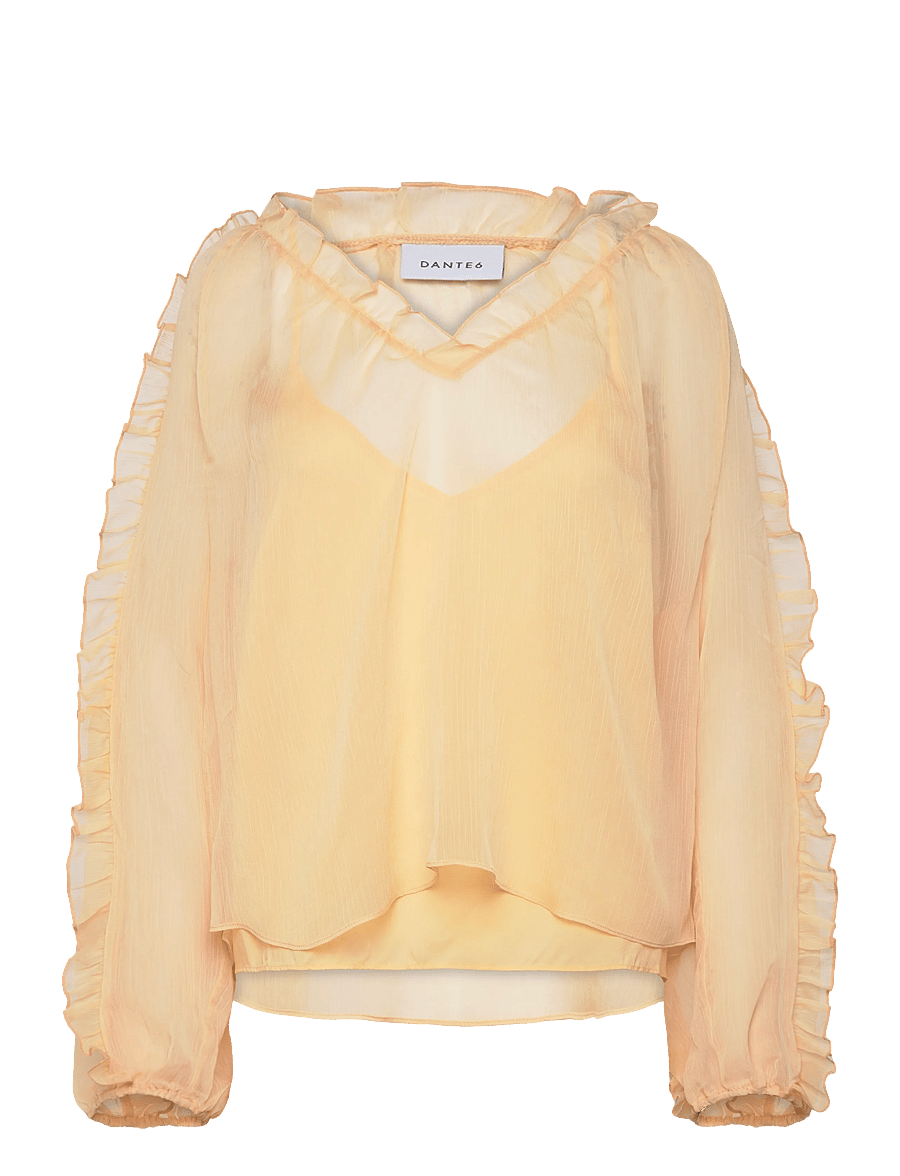 Dante6 - Dante6-Harmony boho chiffon top - pikkade varrukatega pluusid - butter yellow - 1