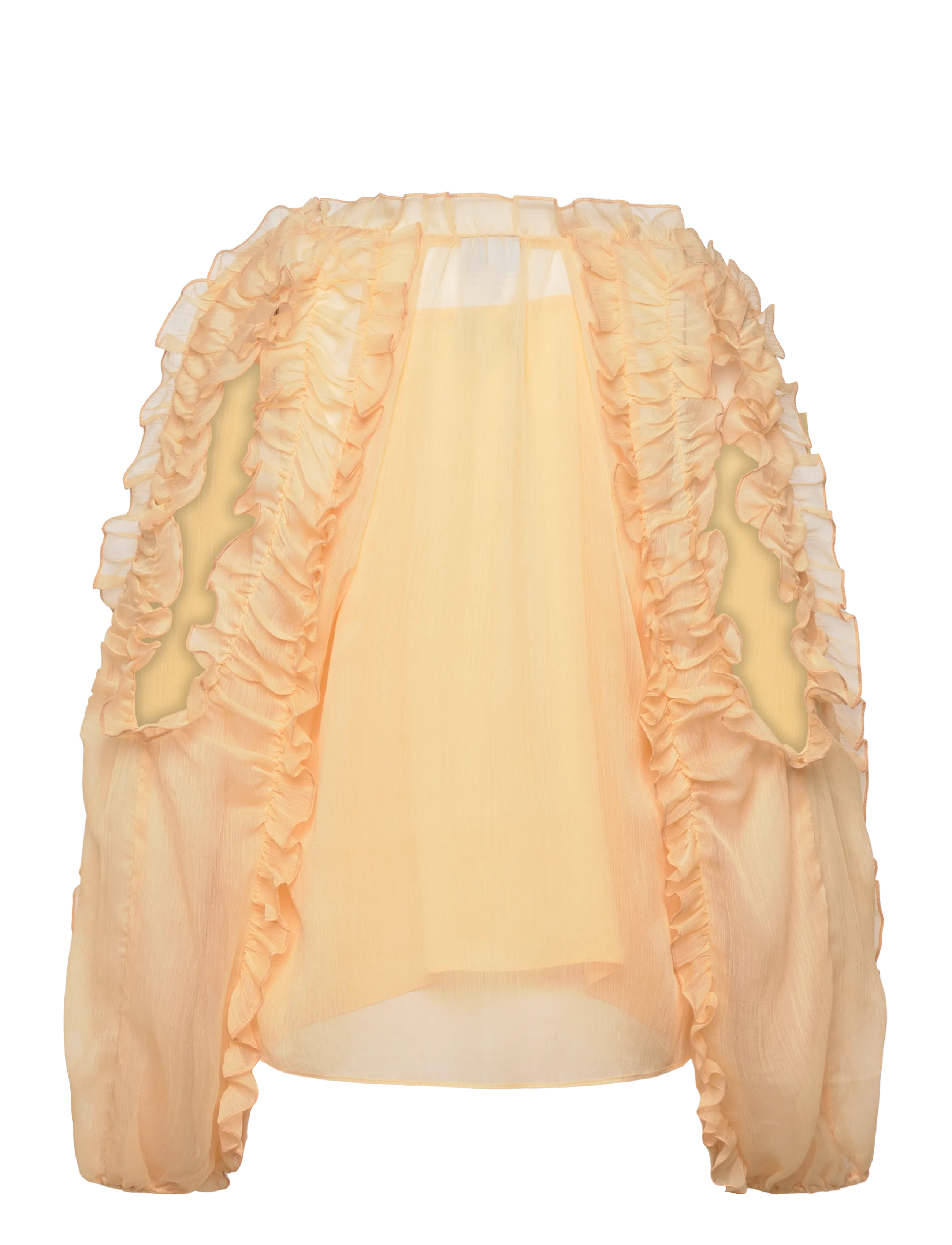 Dante6 - Dante6-Harmony boho chiffon top - pikkade varrukatega pluusid - butter yellow - 2