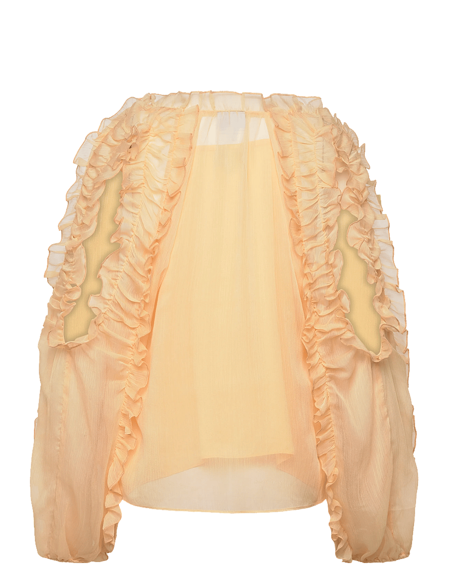 Dante6 - Dante6-Harmony boho chiffon top - pikkade varrukatega pluusid - butter yellow - 2