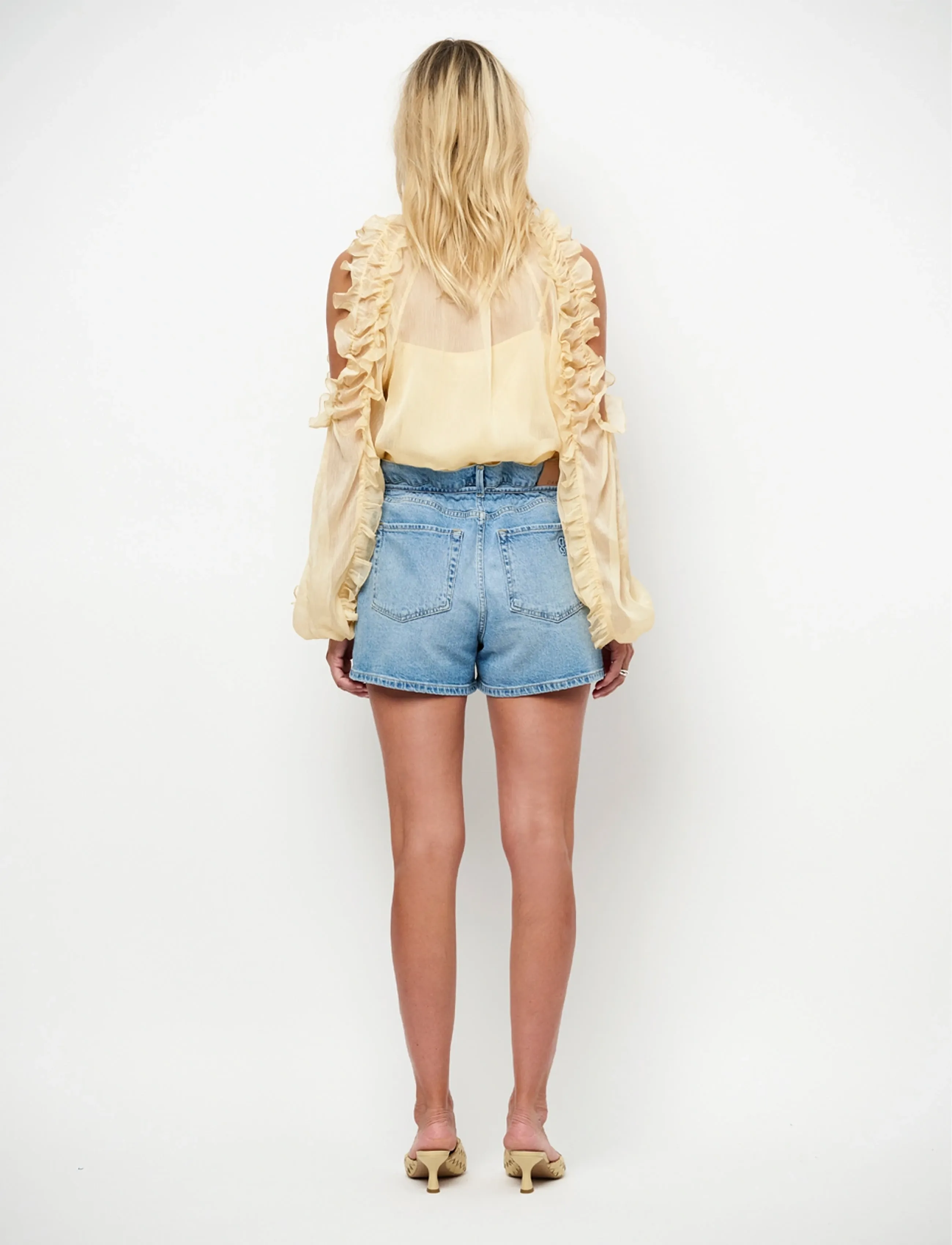 Dante6 - Dante6-Harmony boho chiffon top - pikkade varrukatega pluusid - butter yellow - 5