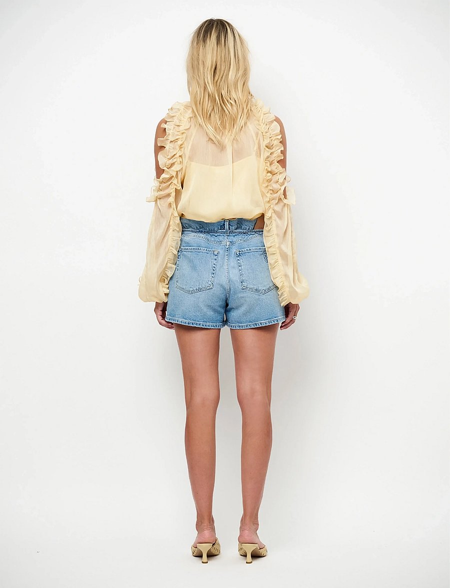 Dante6 - Dante6-Harmony boho chiffon top - pikkade varrukatega pluusid - butter yellow - 5