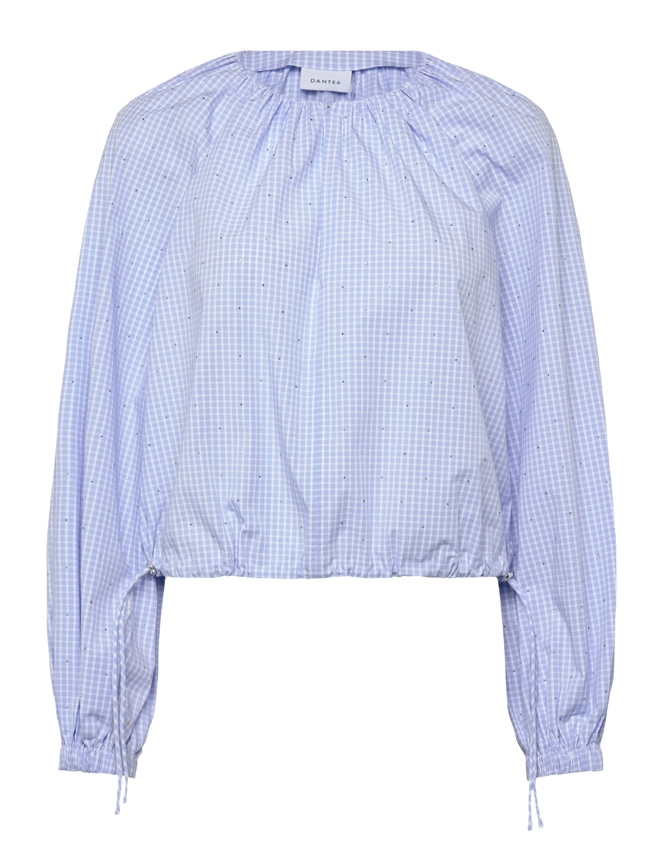 Dante6 Dante6-Orit check patterned balloon top - Tøj - BLUE MIST / blue
