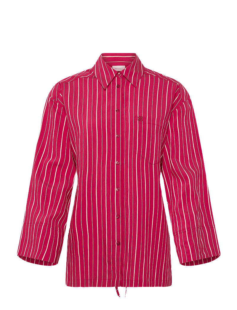 Dante6 - Dante6-Lise striped relaxed shirt - koszule z długimi rękawami - pomegranate red - 1