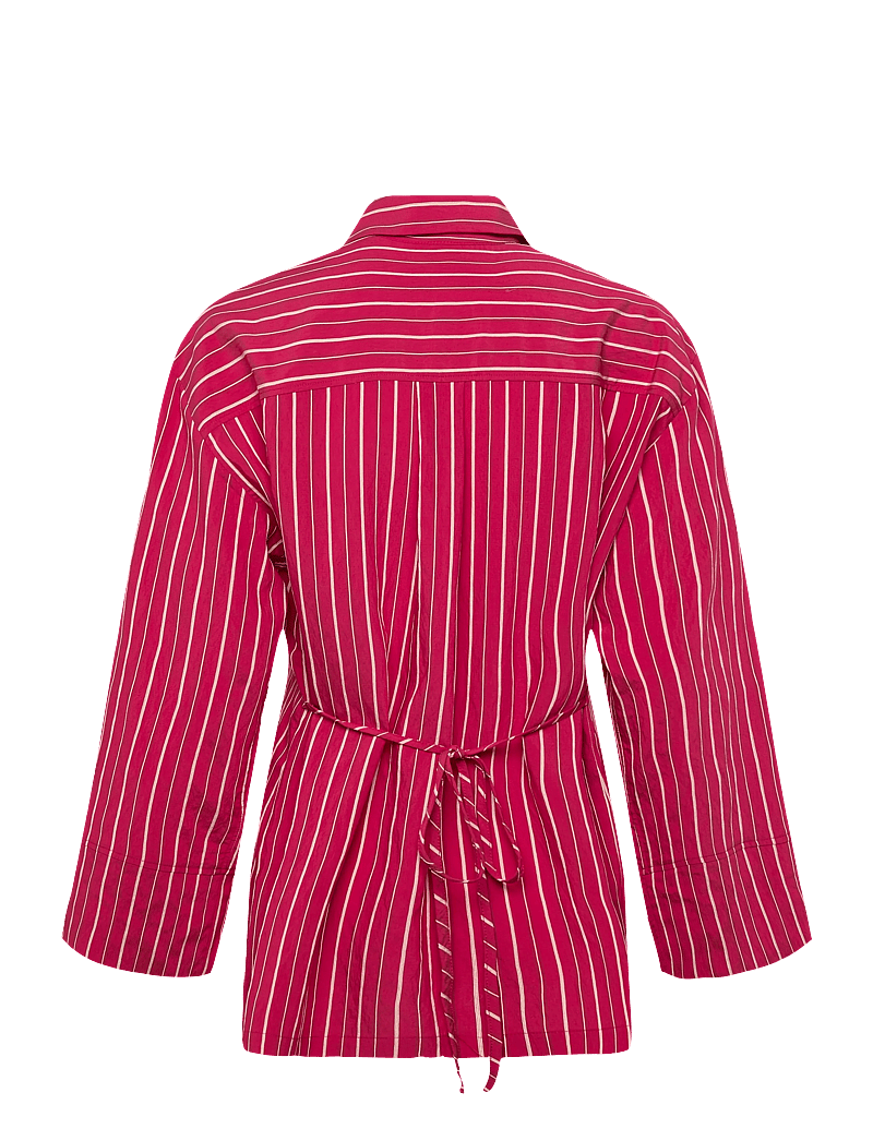 Dante6 - Dante6-Lise striped relaxed shirt - koszule z długimi rękawami - pomegranate red - 2