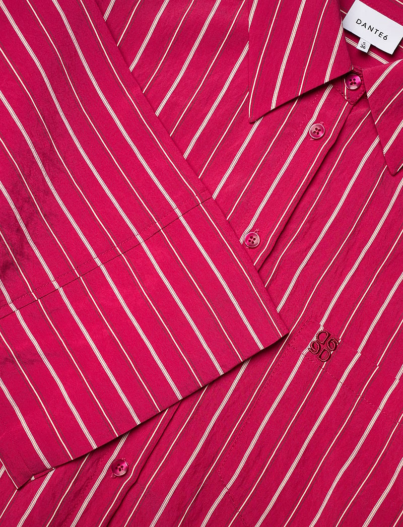 Dante6 - Dante6-Lise striped relaxed shirt - koszule z długimi rękawami - pomegranate red - 5