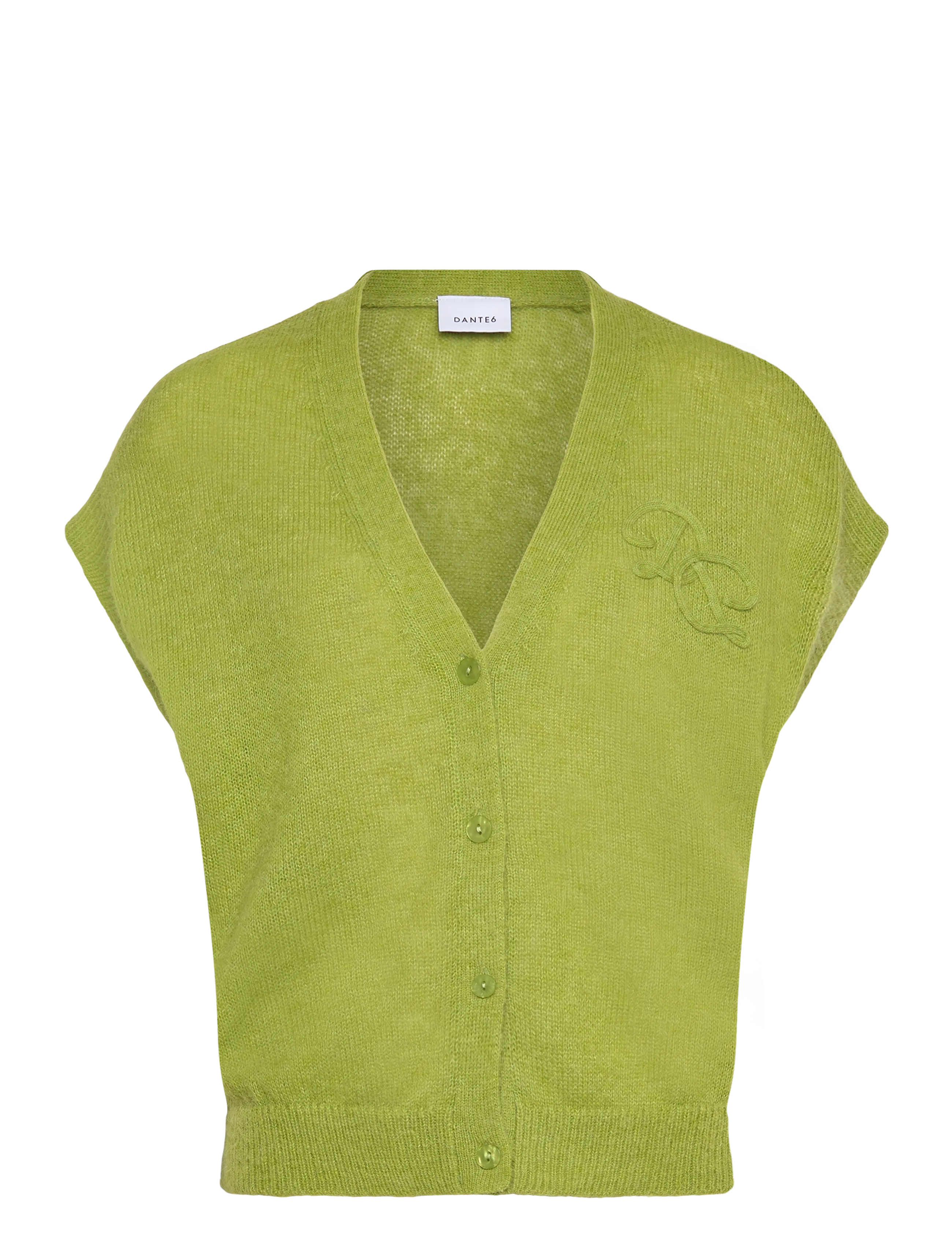 Dante6 Dante6-Zyra short sleeve cardigan - Cardigans - GREEN LUSH / green