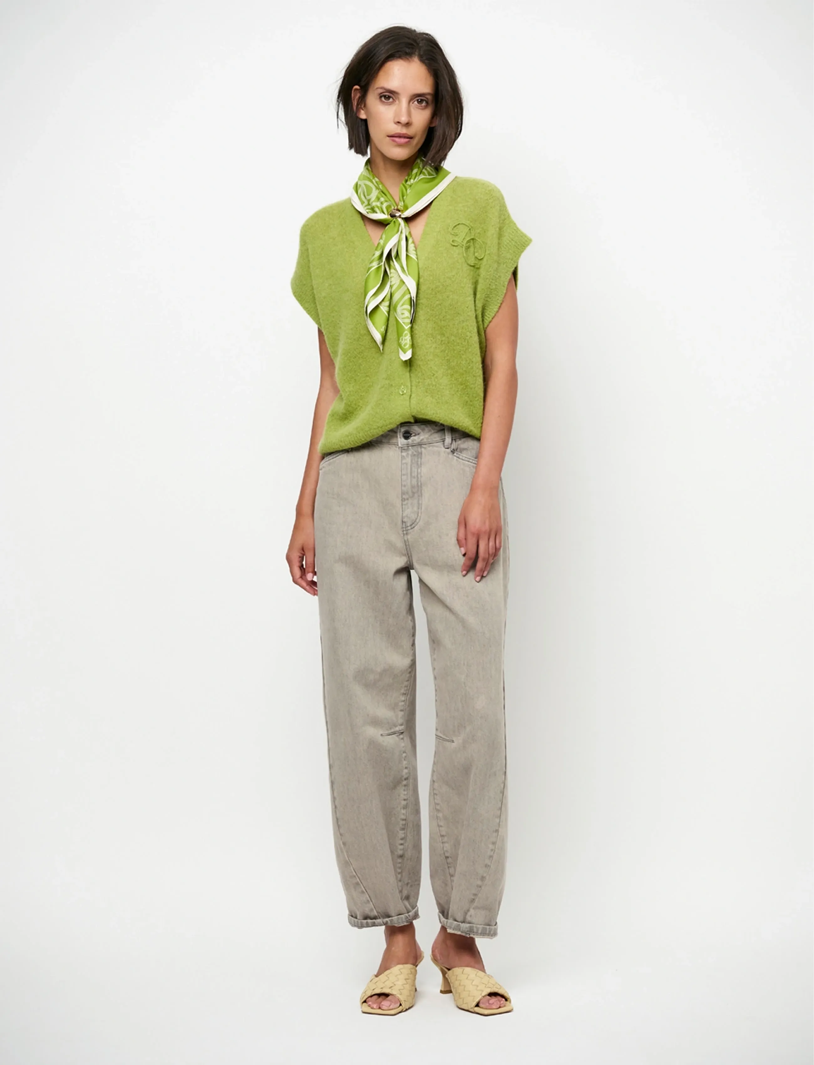 Dante6 Dante6-Zyra Short Sleeve Cardigan, XS, Green, Strik > Cardigans, Dame