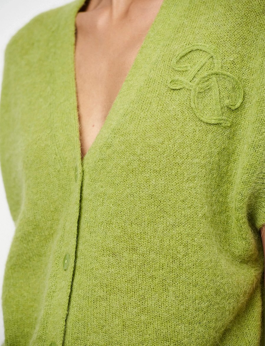 Dante6 - Dante6-Zyra short sleeve cardigan - cardigans - green lush - 3