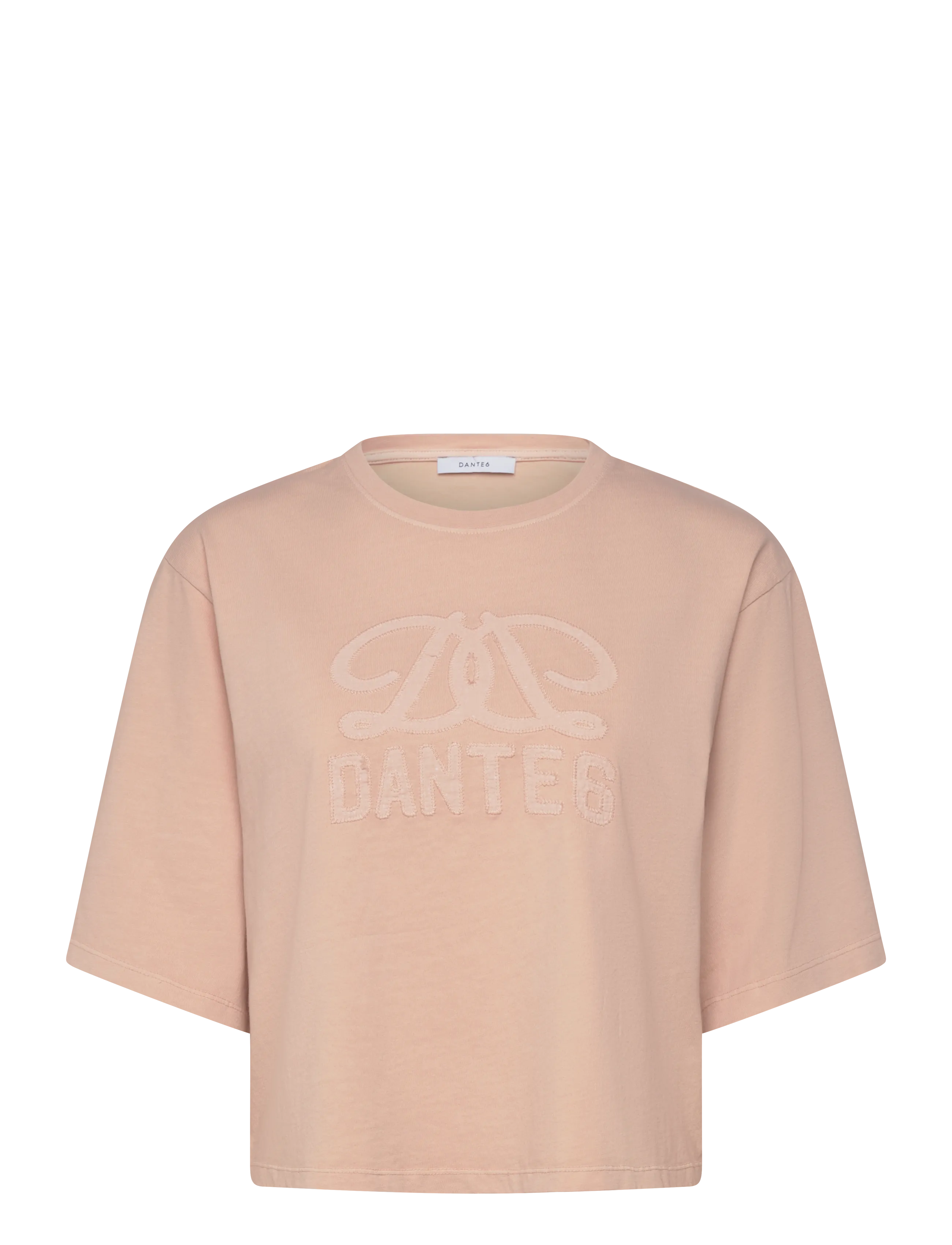 Dante6 Dante6-Maimu loose fit cropped logo tee - Dante6 - PINK SHELL / pink/rose