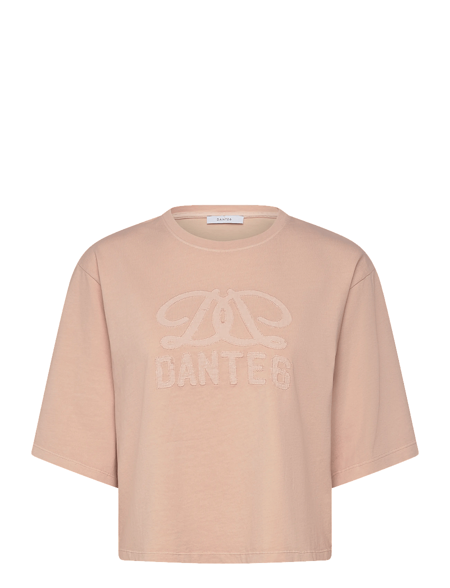 Dante6 - Dante6-Maimu loose fit cropped logo tee - crop tops - pink shell - 1