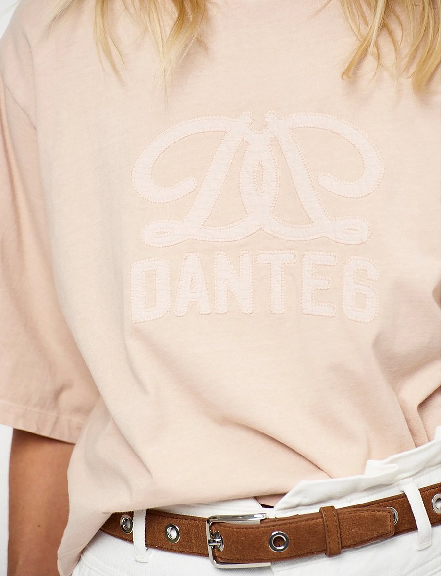 Dante6 - Dante6-Maimu loose fit cropped logo tee - crop tops - pink shell - 3