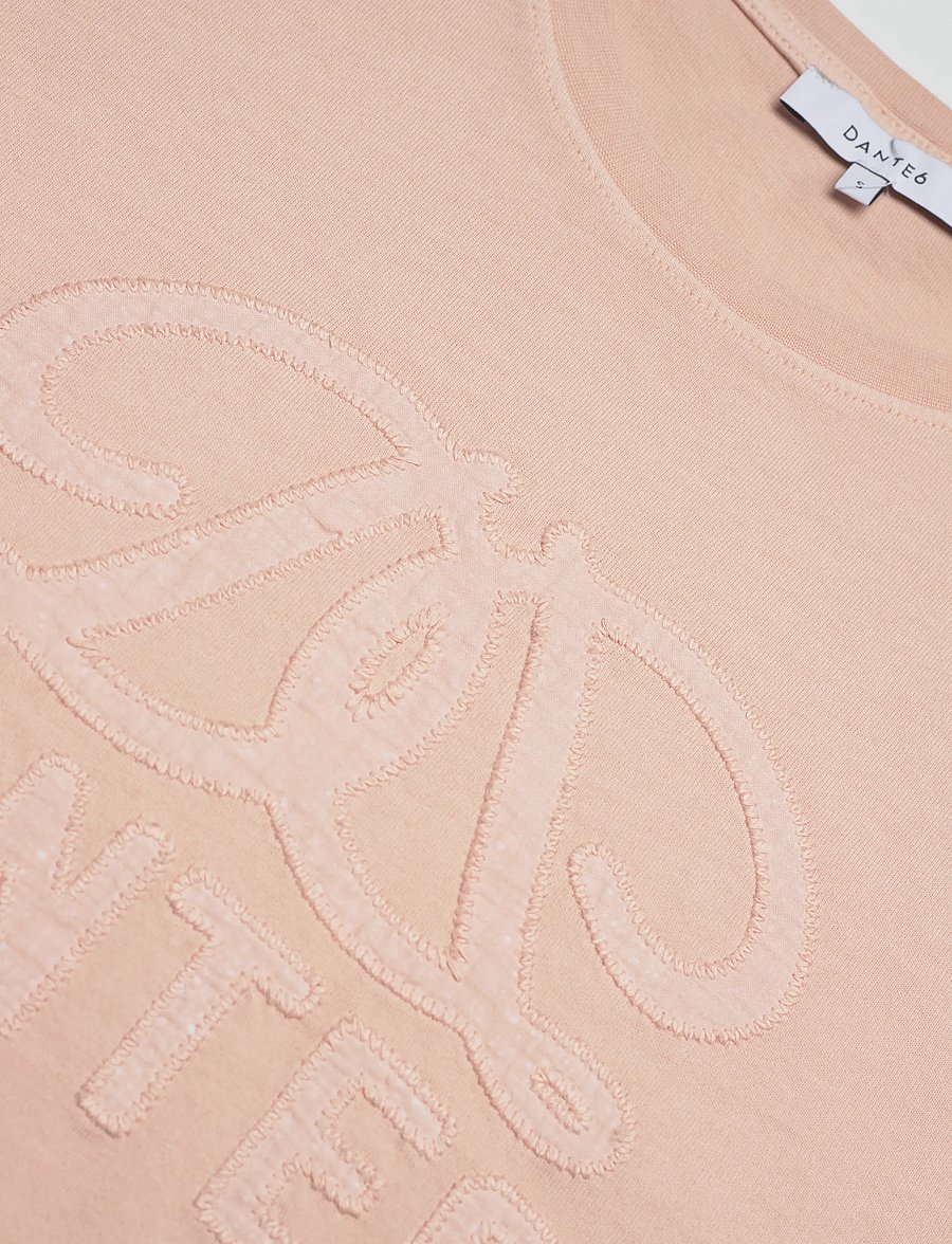 Dante6 - Dante6-Maimu loose fit cropped logo tee - crop tops - pink shell - 5